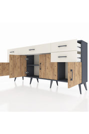 Arges Konsol Tek Raflı 5 Çekmeceli 4 Kapaklı 176x30x83 - S148M026V10A