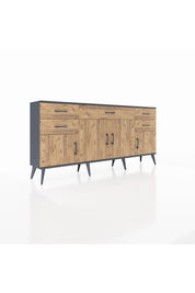 Arges Konsol Tek Raflı 5 Çekmeceli 4 Kapaklı 176x30x83 - S148M026V12A