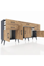 Arges Konsol Tek Raflı 5 Çekmeceli 4 Kapaklı 176x30x83 - S148M026V12A