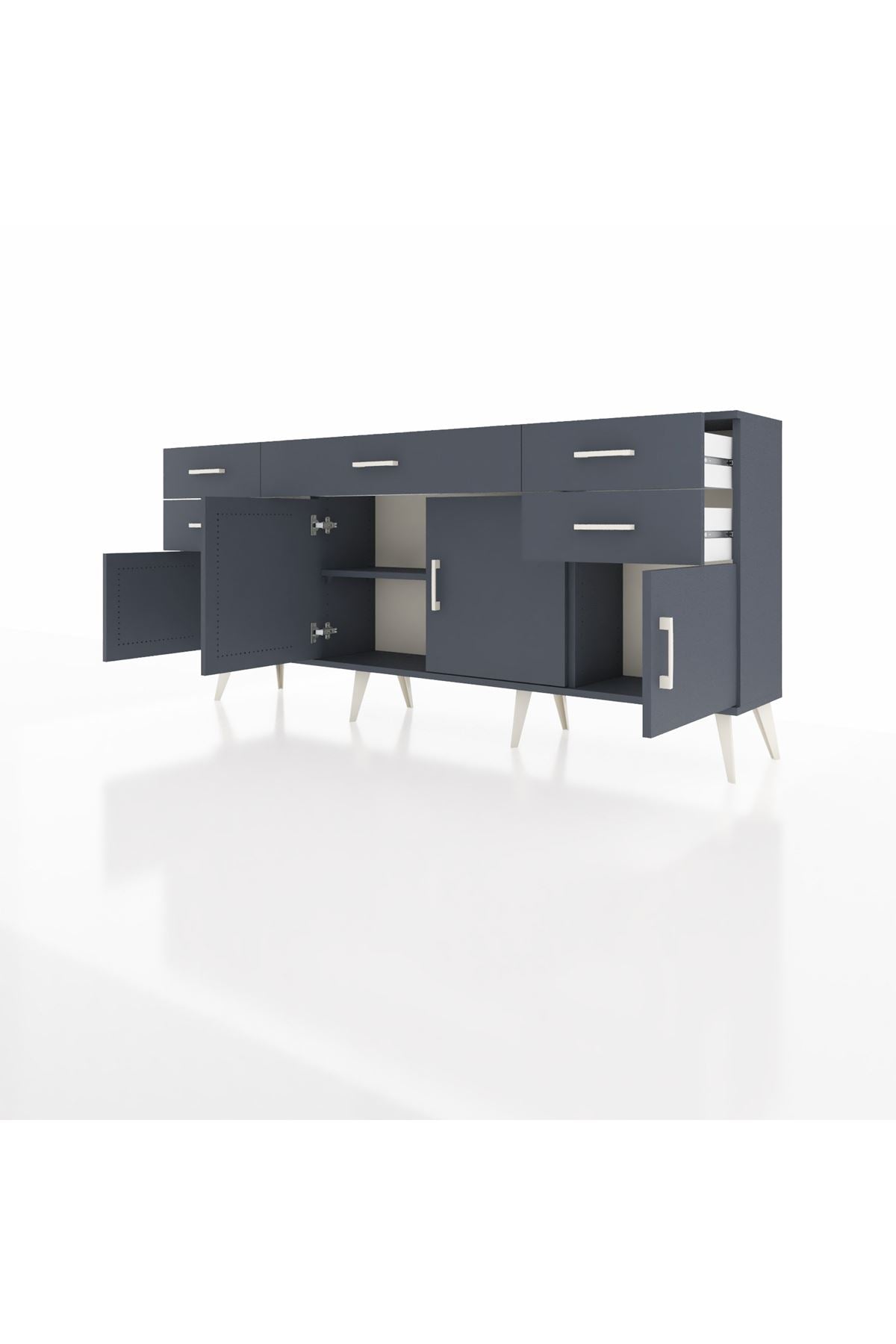 Arges Konsol Tek Raflı 5 Çekmeceli 4 Kapaklı 176x30x83 - S148M026V17A