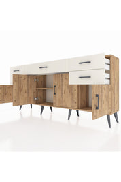 Arges Konsol Tek Raflı 5 Çekmeceli 4 Kapaklı 176x30x83 - S148M026V19A