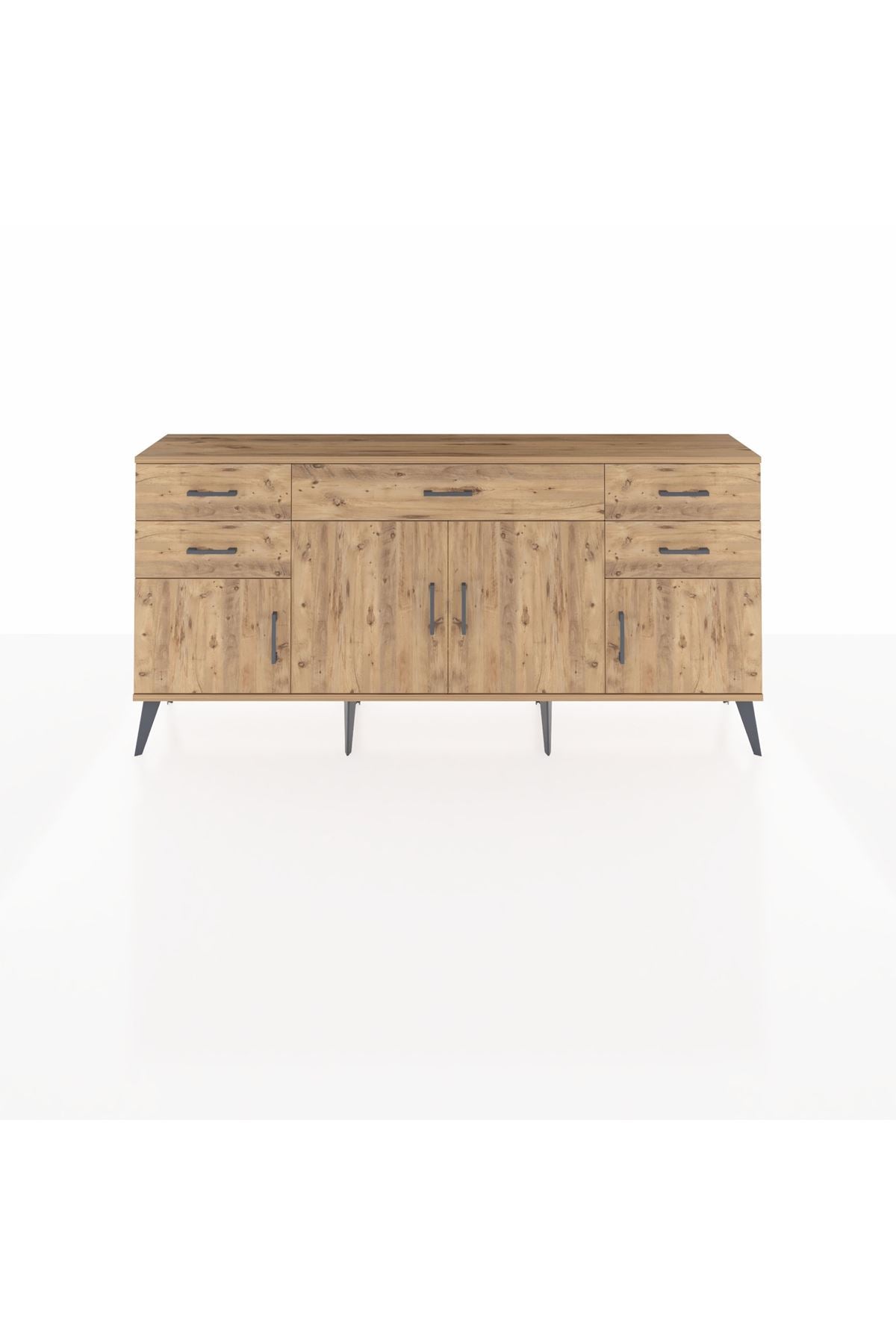 Arges Konsol Tek Raflı 5 Çekmeceli 4 Kapaklı 176x30x83 - S148M026V21A