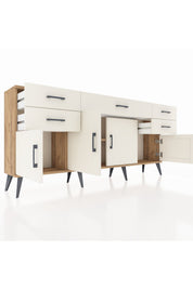 Arges Konsol Tek Raflı 5 Çekmeceli 4 Kapaklı 176x30x83 - S148M026V22A