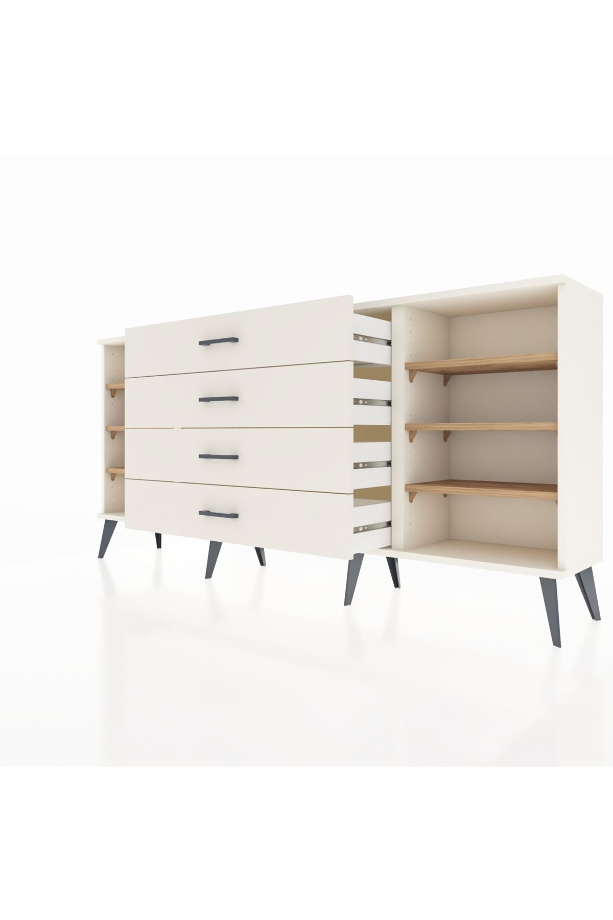 Arges Konsol 6 Raflı 4 Çekmeceli 176x30x83 - S148M027V01A