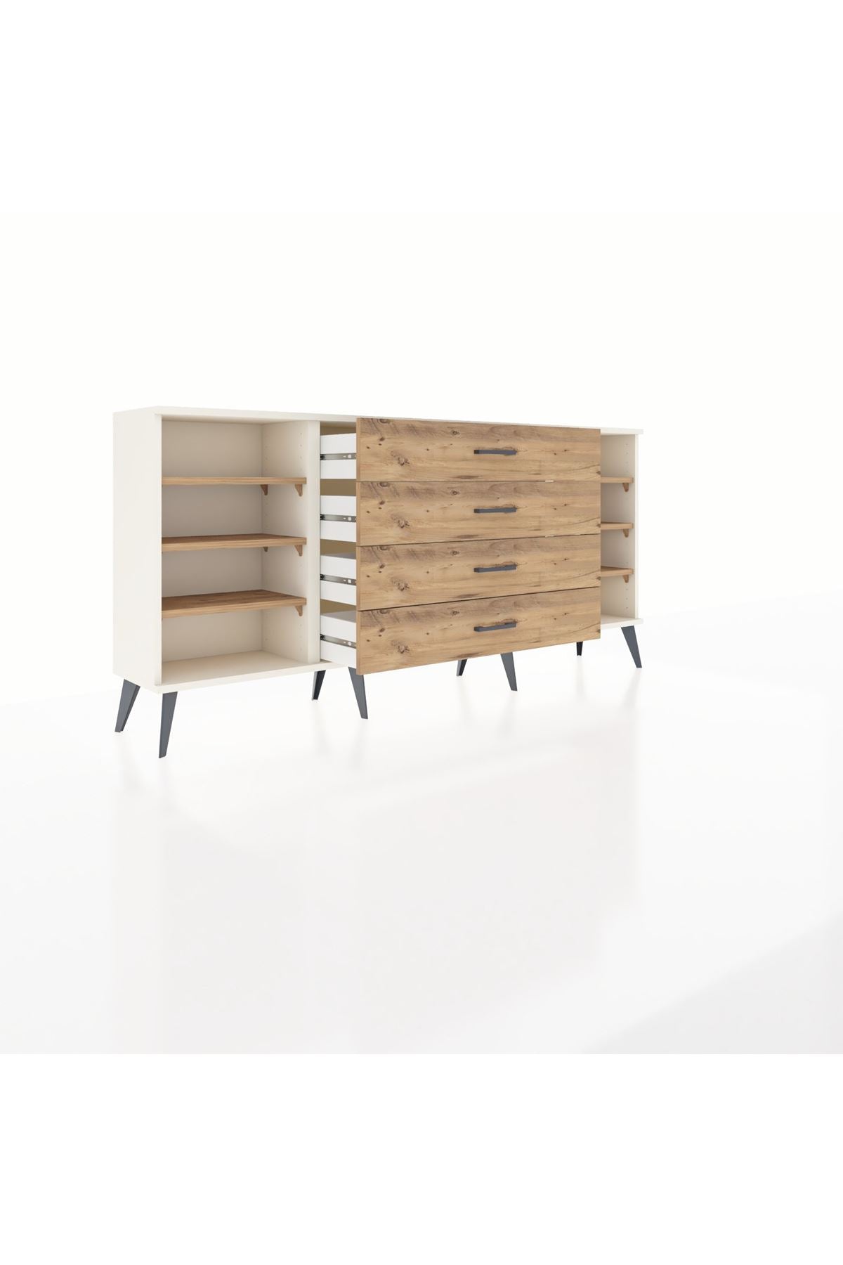 Arges Konsol 6 Raflı 4 Çekmeceli 176x30x83 - S148M027V03A