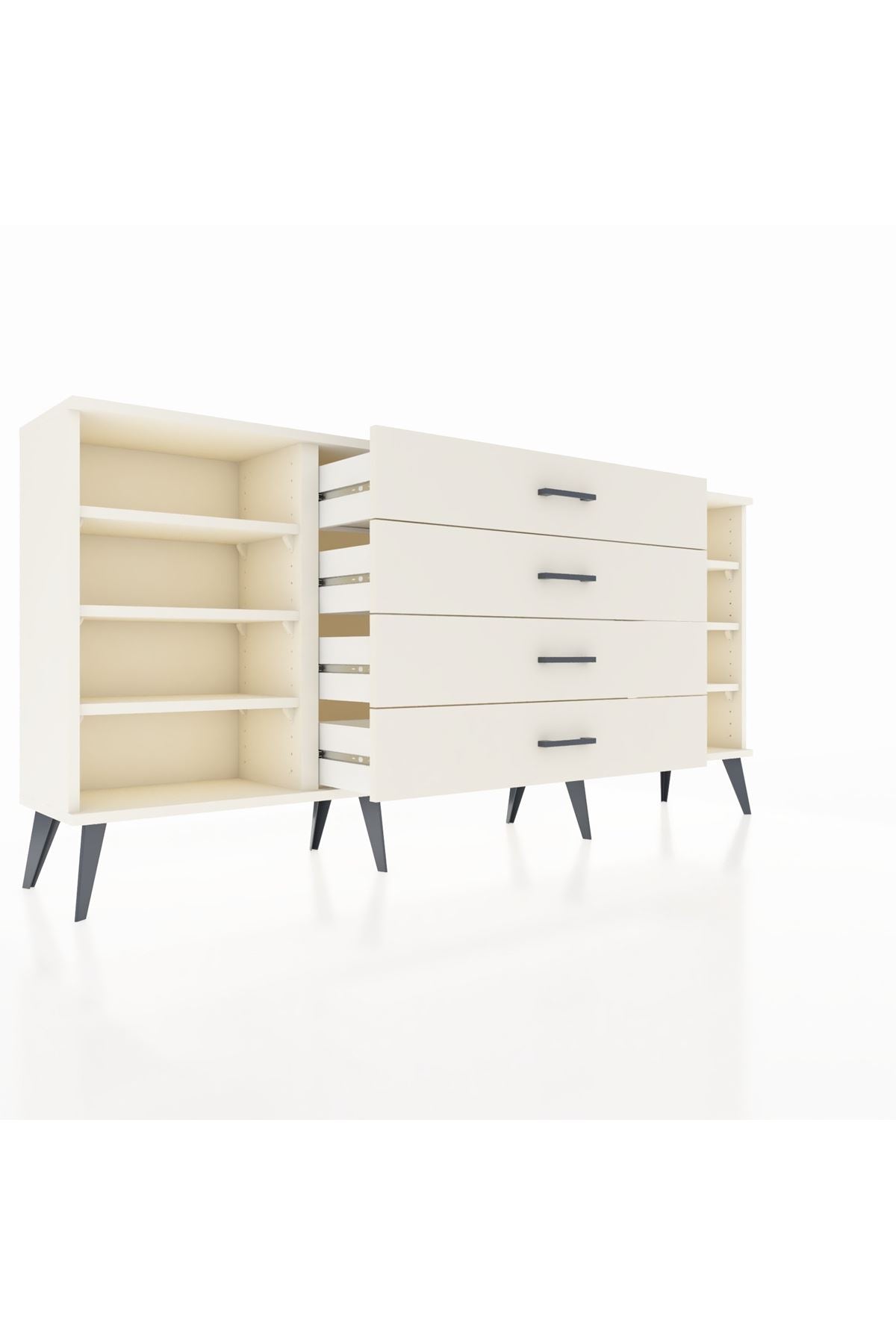 Arges Konsol 6 Raflı 4 Çekmeceli 176x30x83 - S148M027V04A