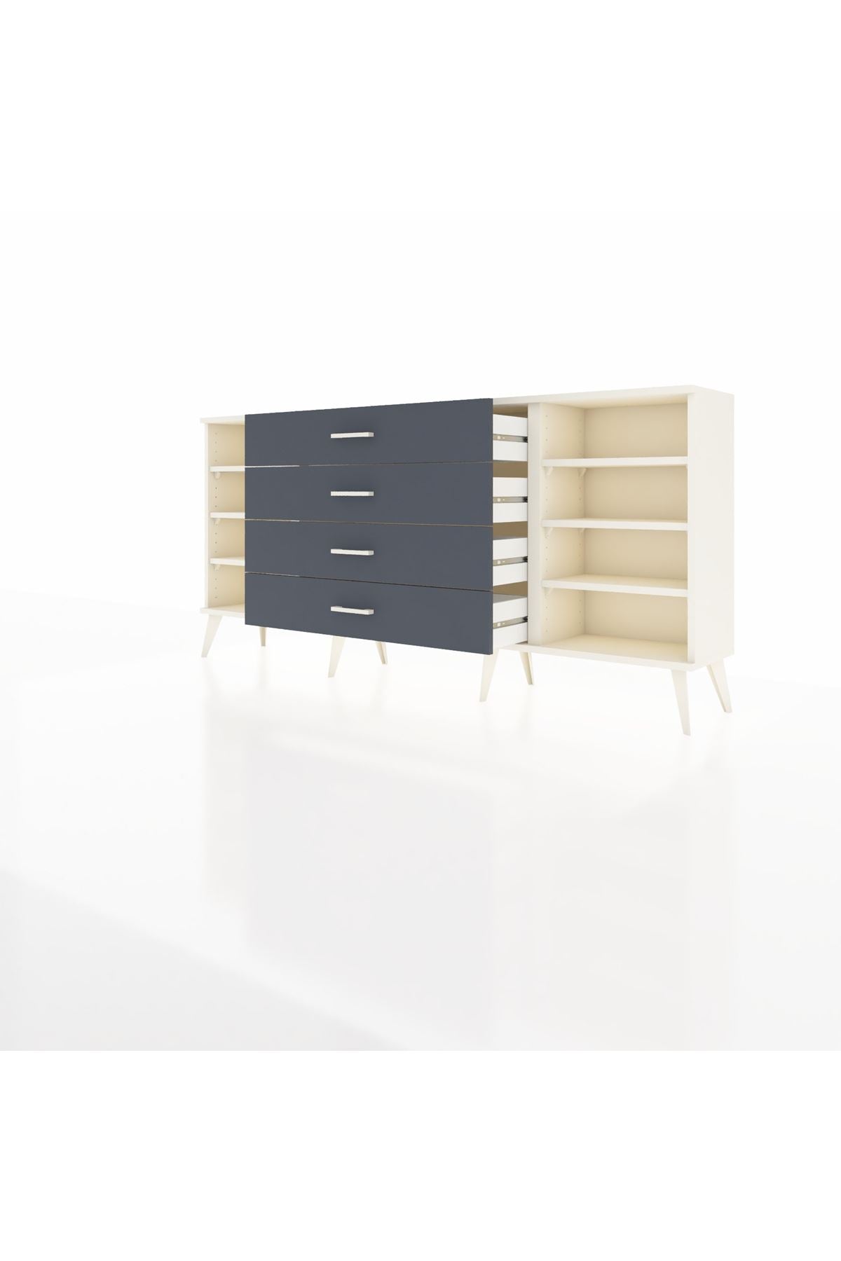 Arges Konsol 6 Raflı 4 Çekmeceli 176x30x83 - S148M027V05A