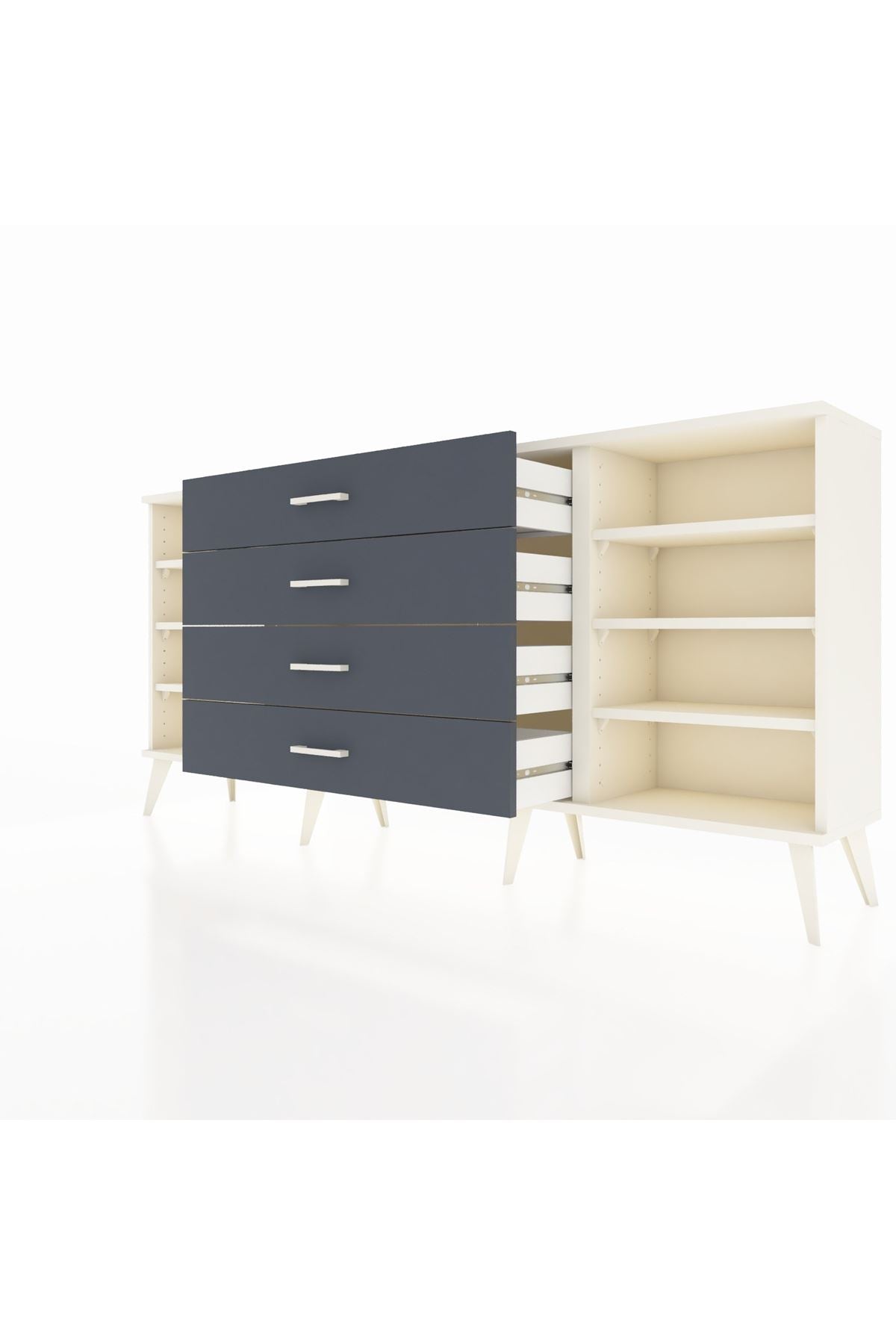 Arges Konsol 6 Raflı 4 Çekmeceli 176x30x83 - S148M027V05A
