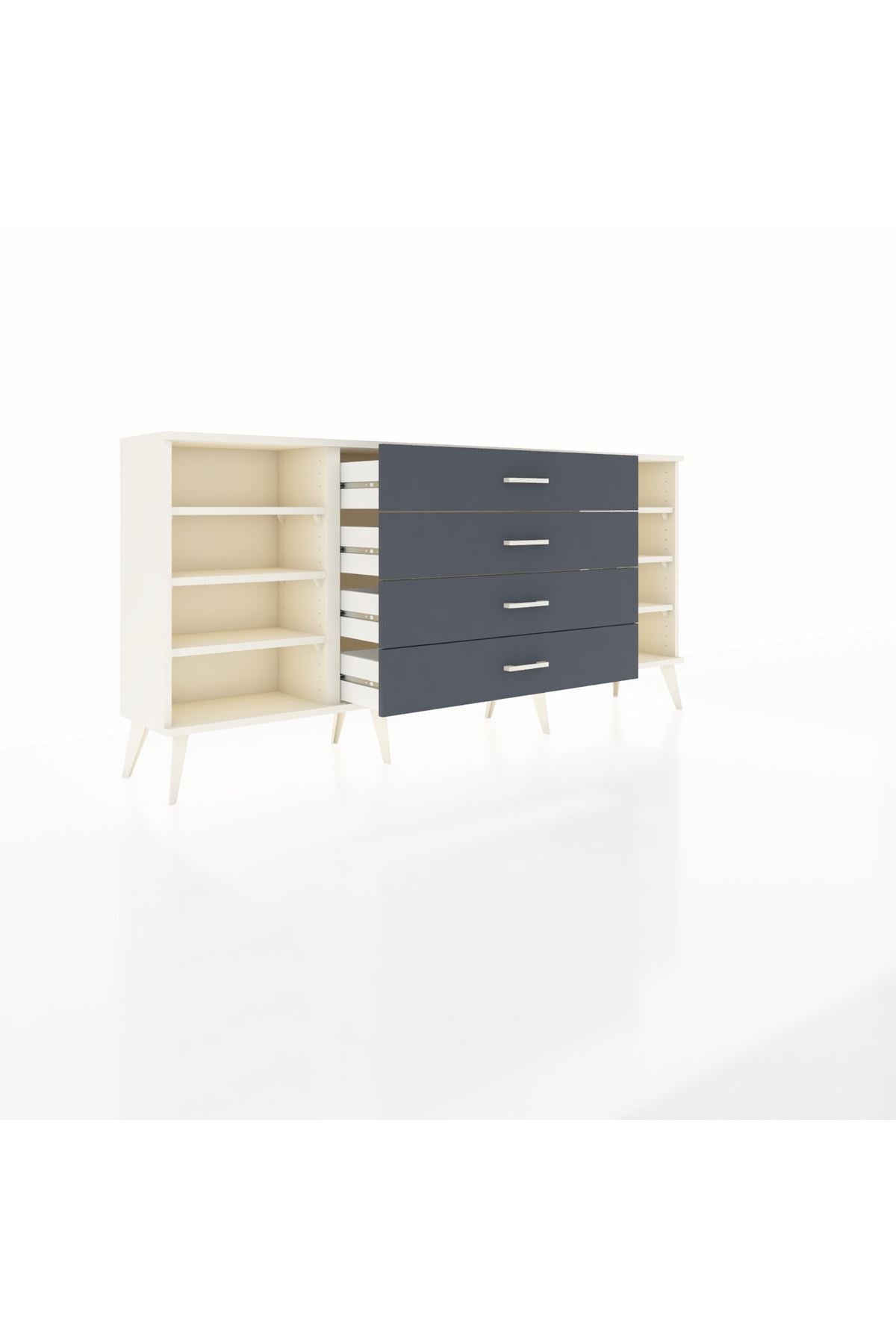 Arges Konsol 6 Raflı 4 Çekmeceli 176x30x83 - S148M027V05A