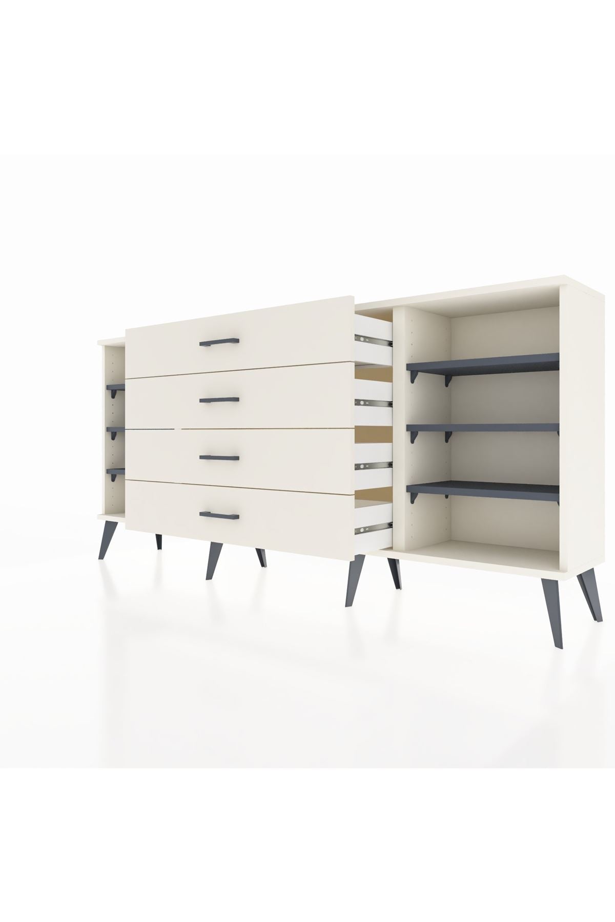 Arges Konsol 6 Raflı 4 Çekmeceli 176x30x83 - S148M027V07A