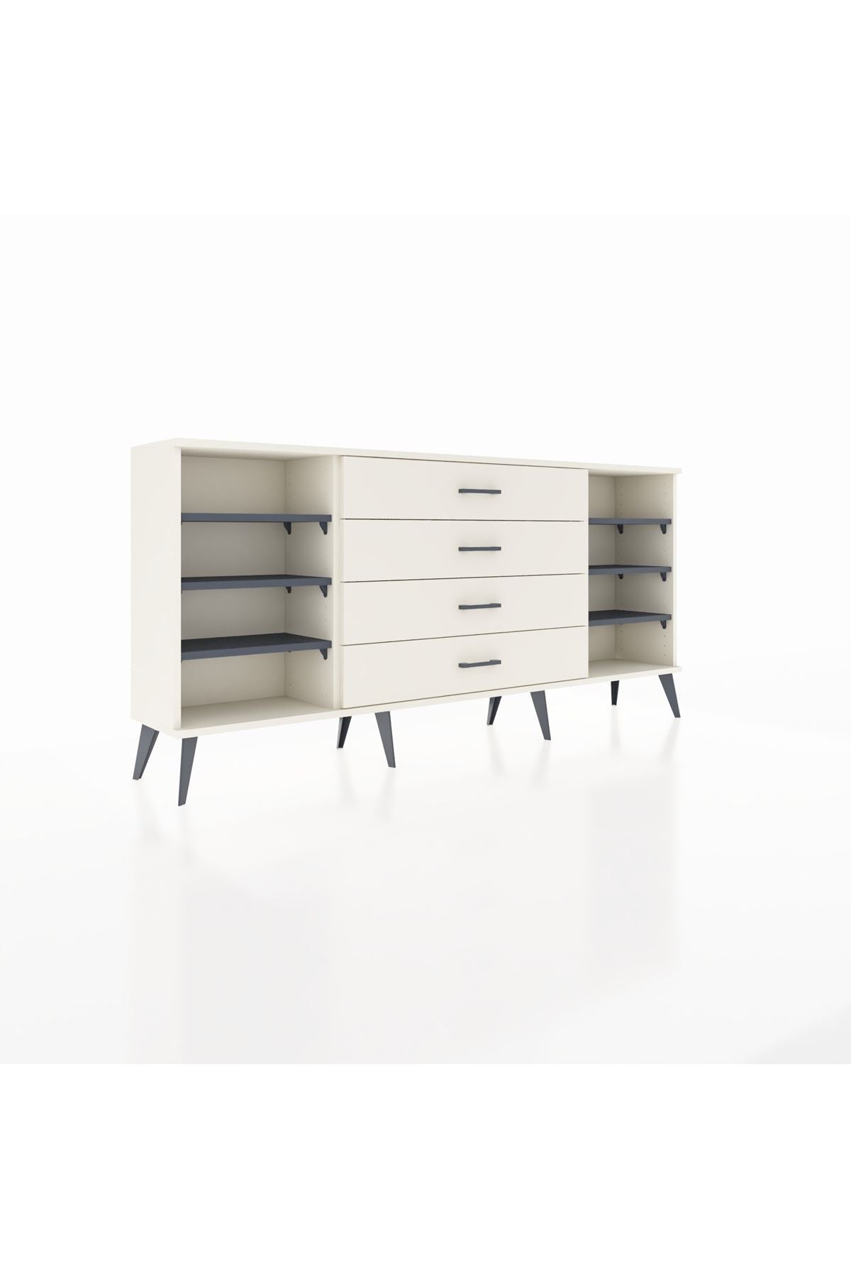 Arges Konsol 6 Raflı 4 Çekmeceli 176x30x83 - S148M027V07A