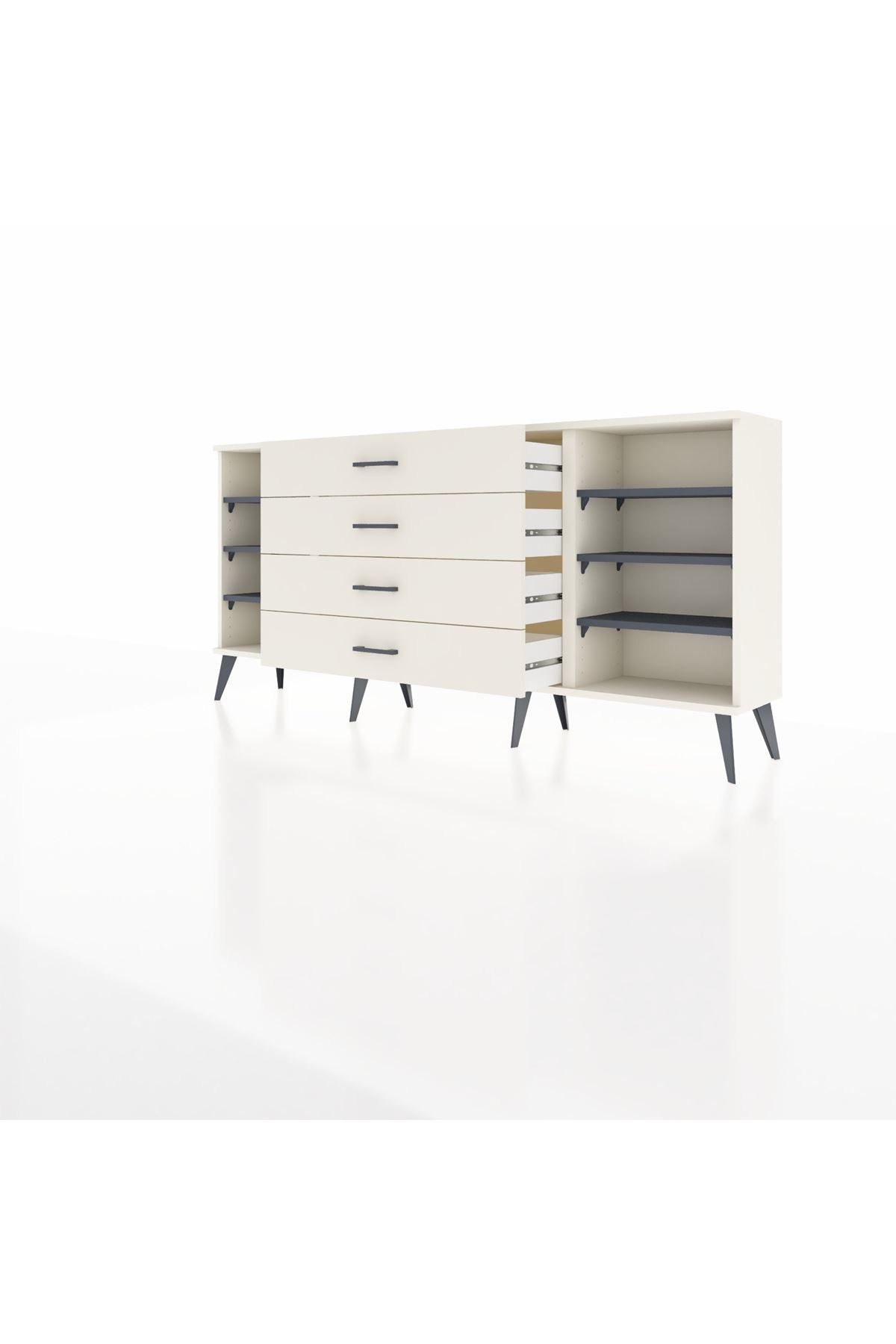 Arges Konsol 6 Raflı 4 Çekmeceli 176x30x83 - S148M027V07A