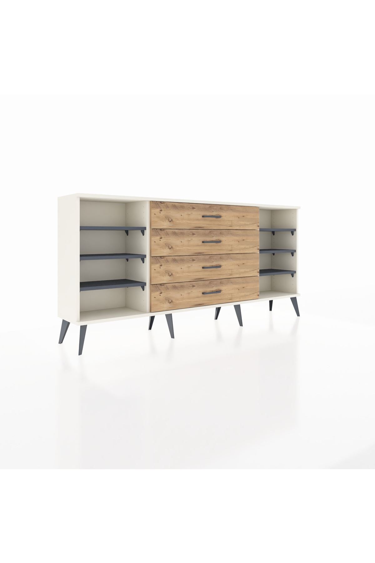 Arges Konsol 6 Raflı 4 Çekmeceli 176x30x83 - S148M027V09A