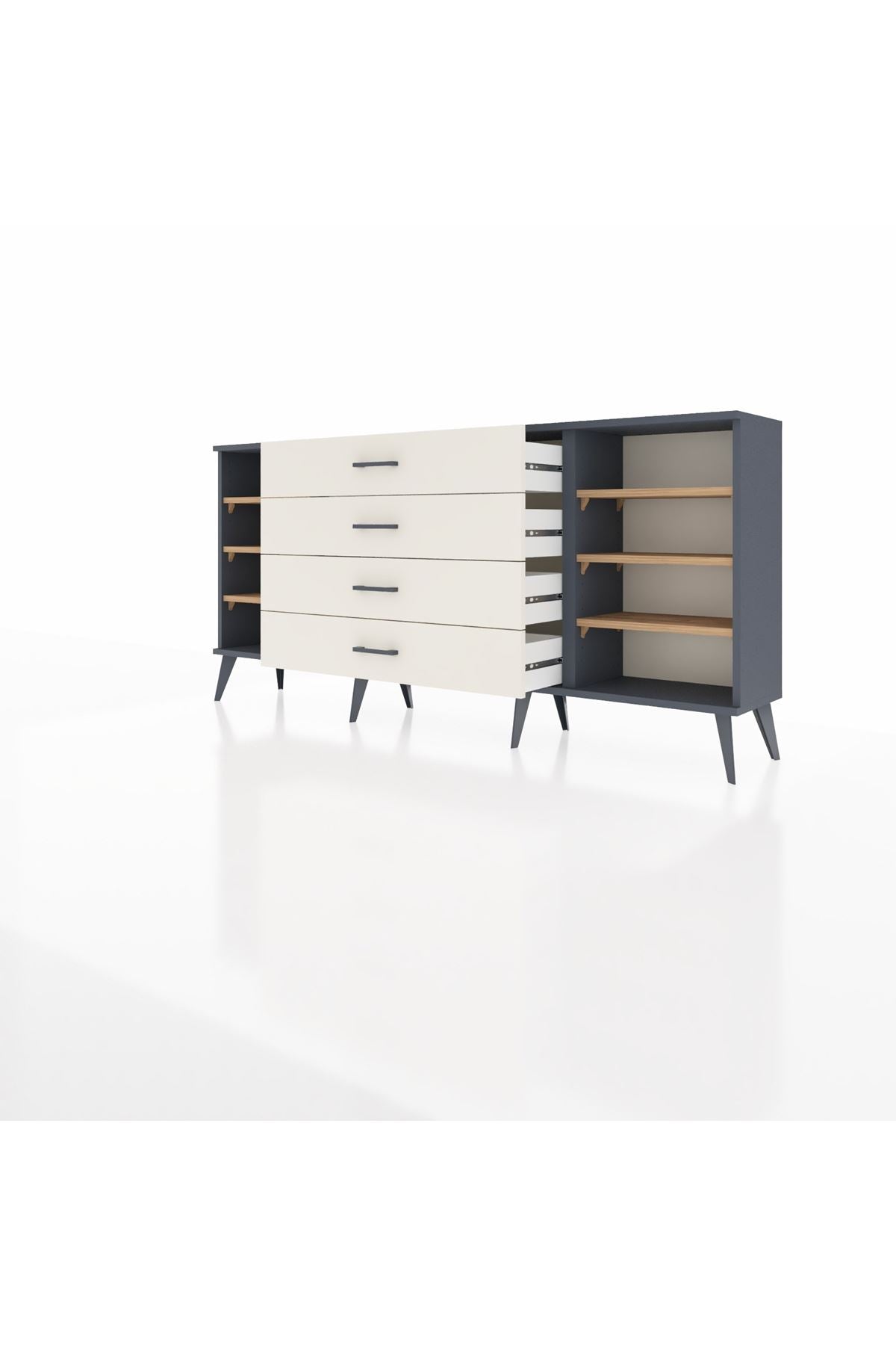 Arges Konsol 6 Raflı 4 Çekmeceli 176x30x83 - S148M027V10A