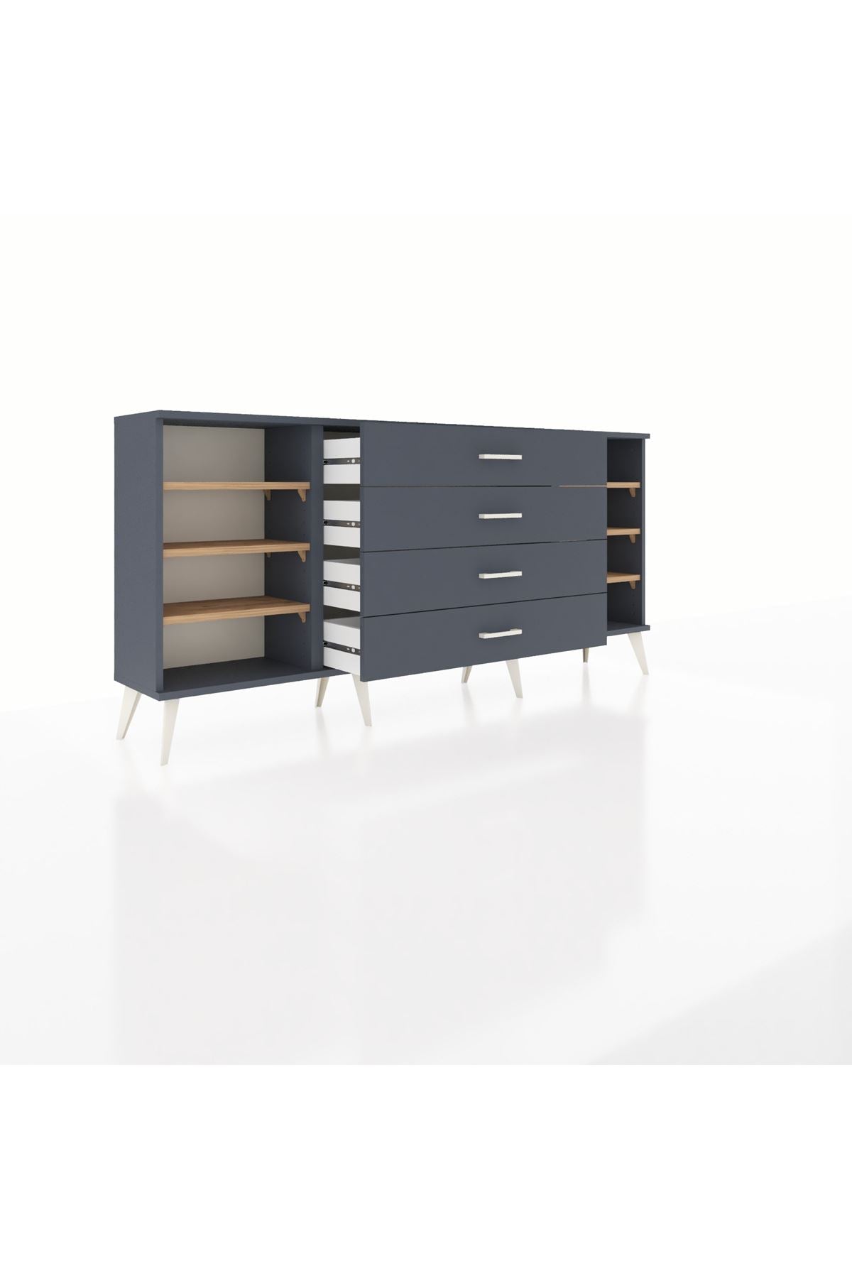 Arges Konsol 6 Raflı 4 Çekmeceli 176x30x83 - S148M027V11A