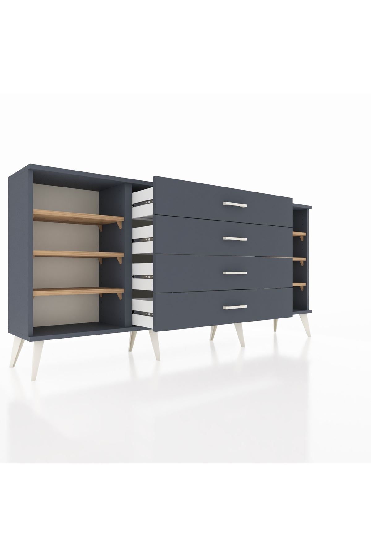 Arges Konsol 6 Raflı 4 Çekmeceli 176x30x83 - S148M027V11A
