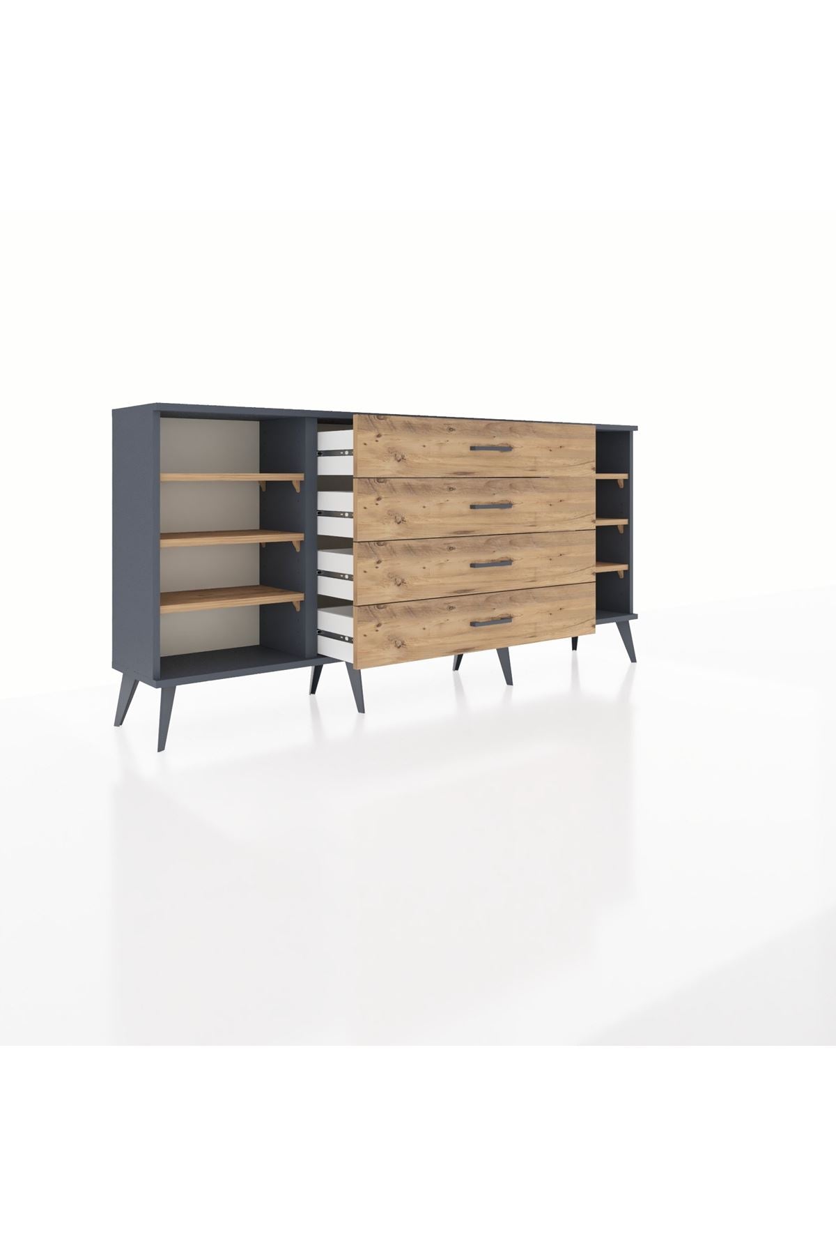 Arges Konsol 6 Raflı 4 Çekmeceli 176x30x83 - S148M027V12A