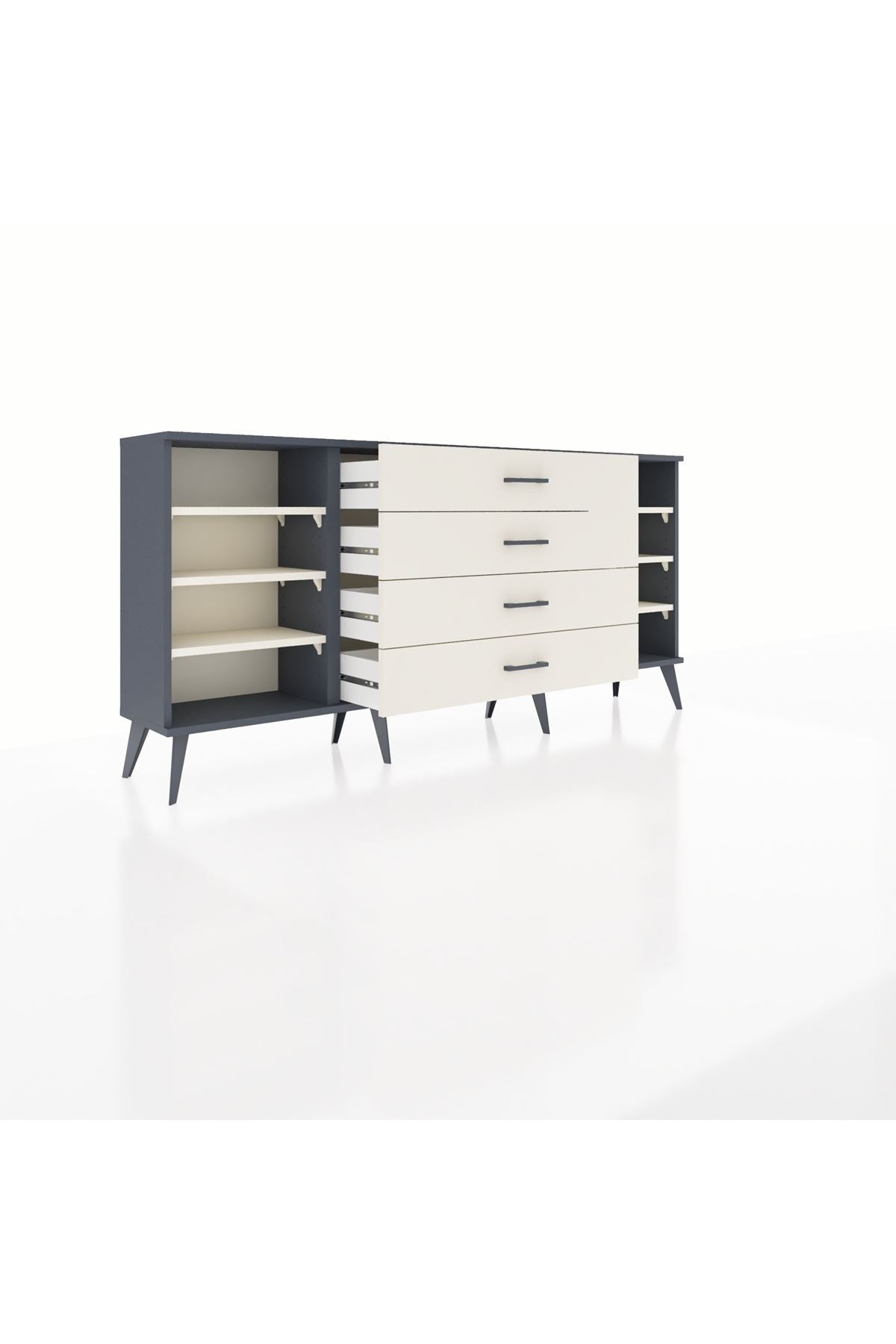 Arges Konsol 6 Raflı 4 Çekmeceli 176x30x83 - S148M027V13A
