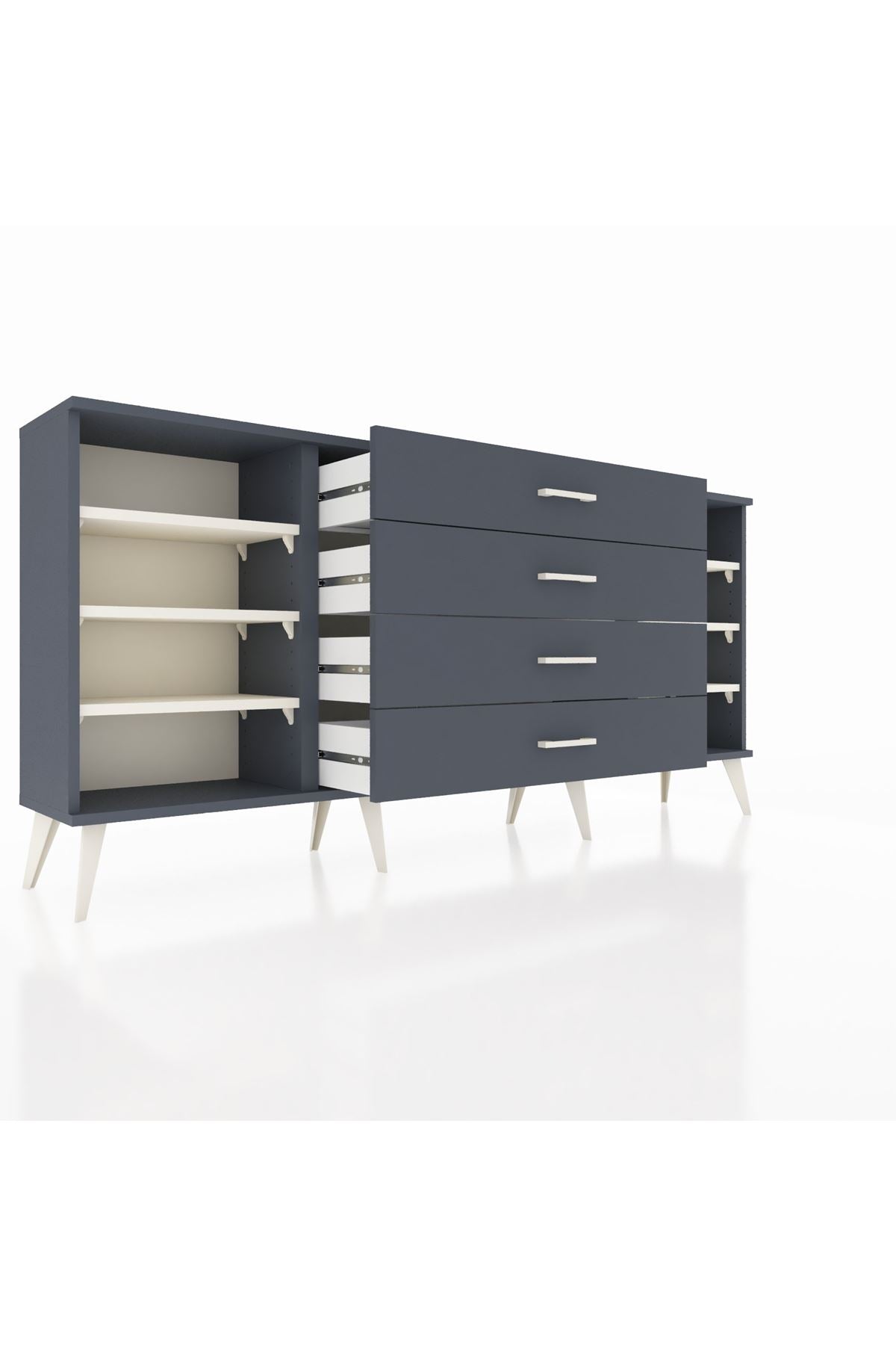 Arges Konsol 6 Raflı 4 Çekmeceli 176x30x83 - S148M027V14A