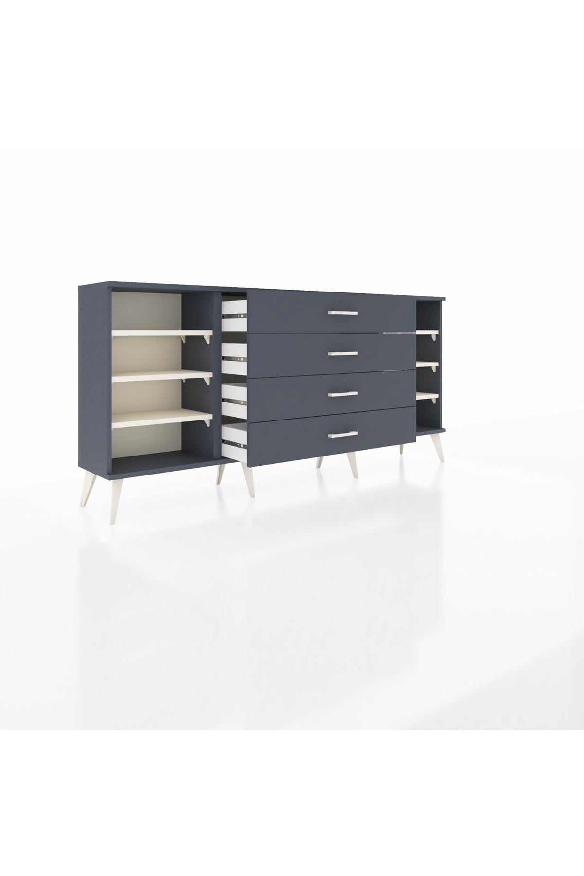 Arges Konsol 6 Raflı 4 Çekmeceli 176x30x83 - S148M027V14A