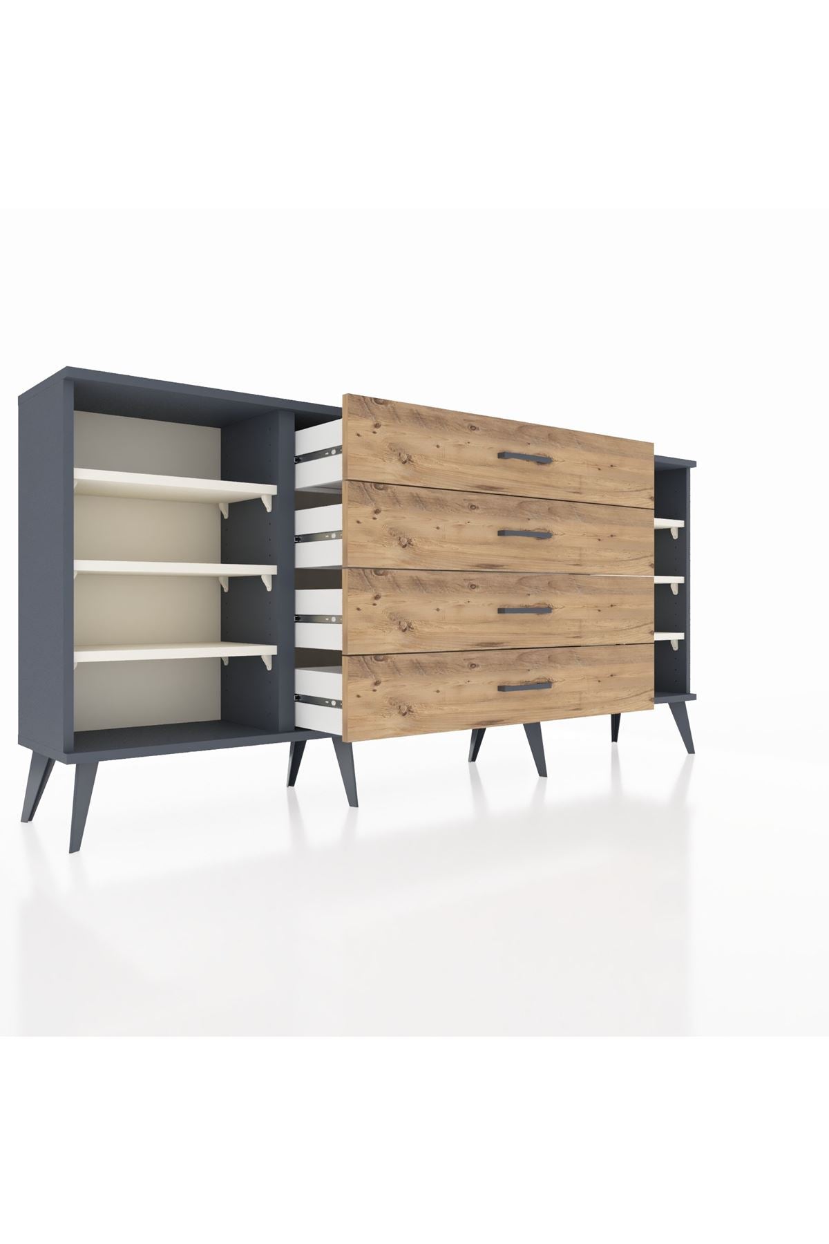 Arges Konsol 6 Raflı 4 Çekmeceli 176x30x83 - S148M027V15A