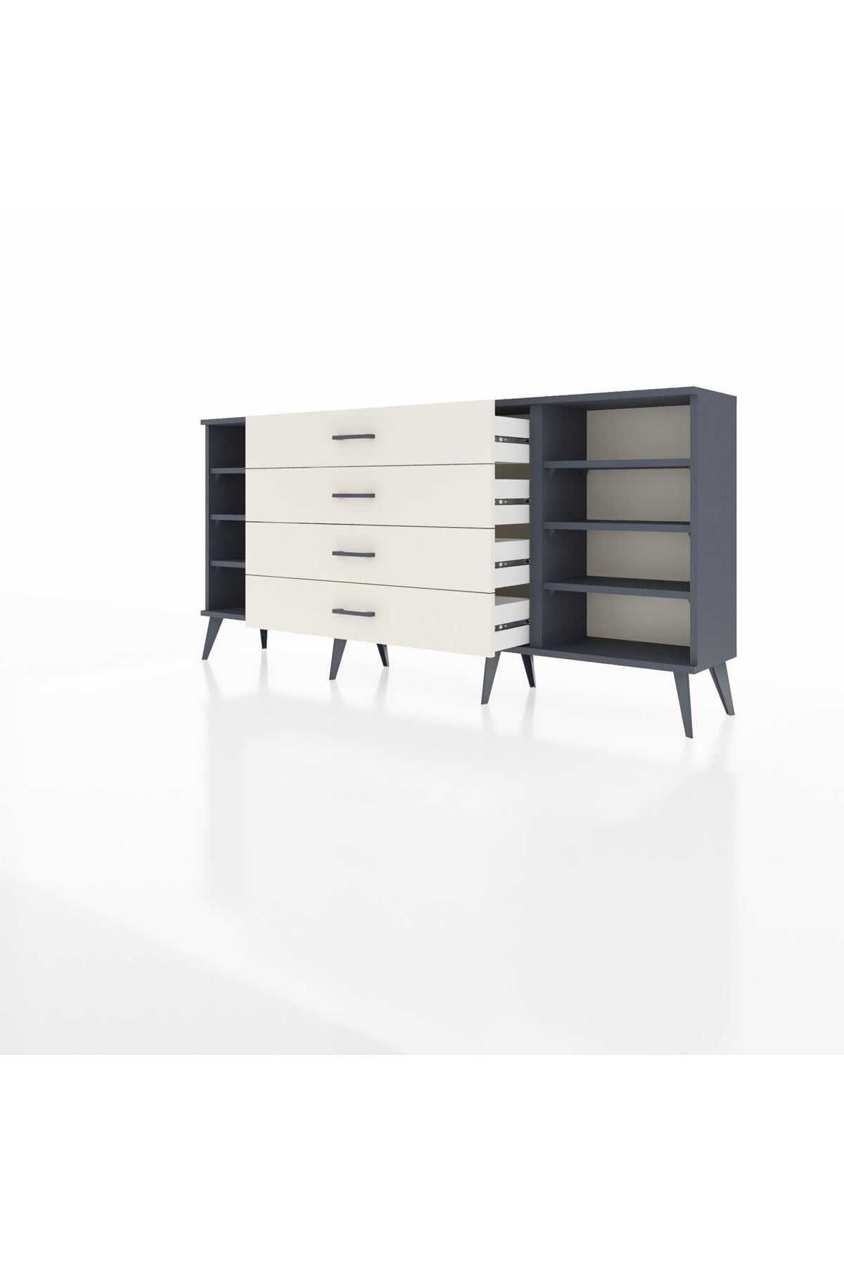 Arges Konsol 6 Raflı 4 Çekmeceli 176x30x83 - S148M027V16A