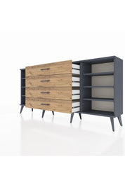 Arges Konsol 6 Raflı 4 Çekmeceli 176x30x83 - S148M027V18A