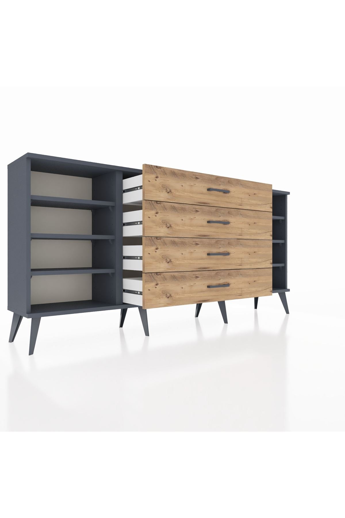 Arges Konsol 6 Raflı 4 Çekmeceli 176x30x83 - S148M027V18A