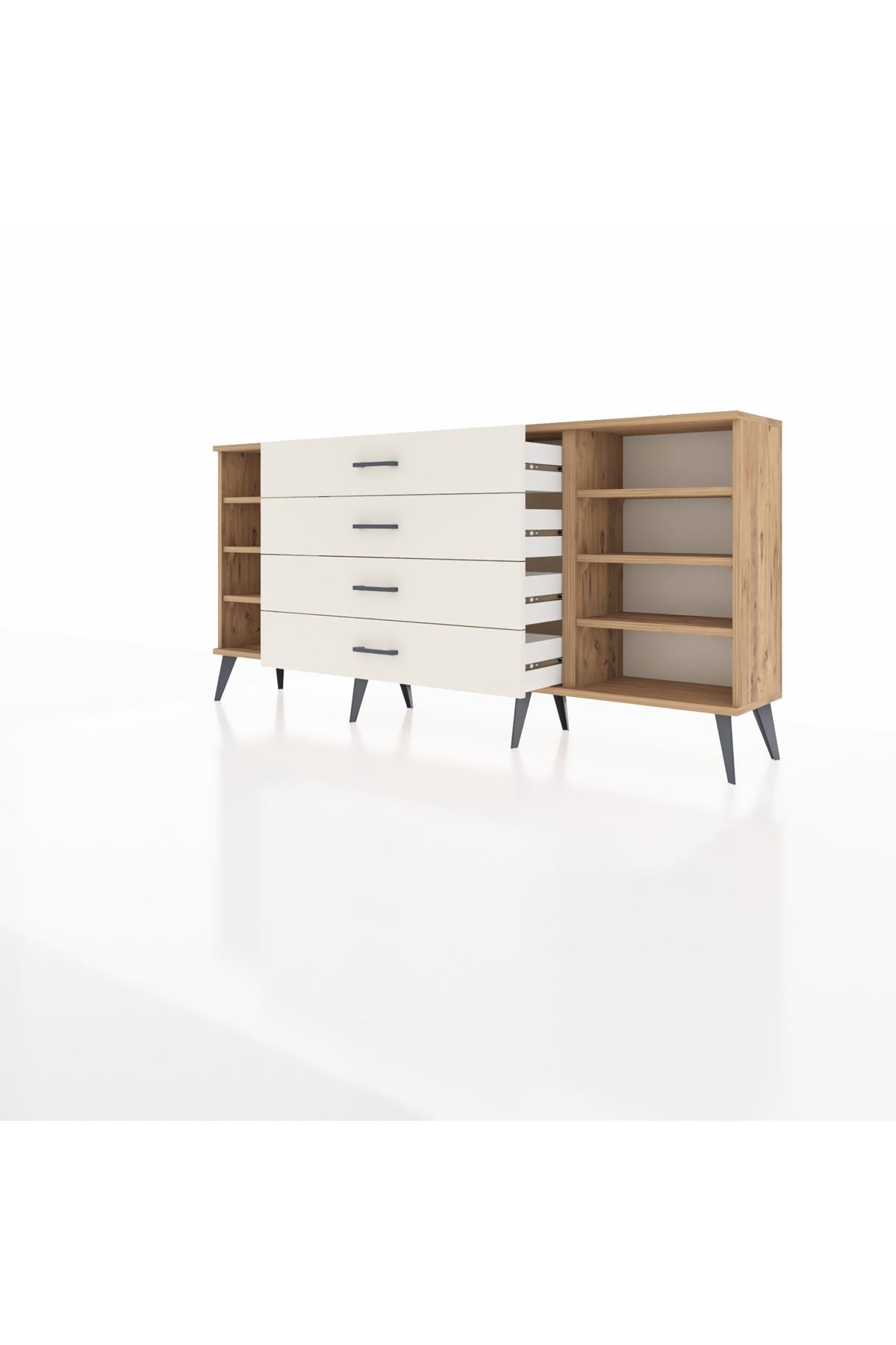Arges Konsol 6 Raflı 4 Çekmeceli 176x30x83 - S148M027V19A