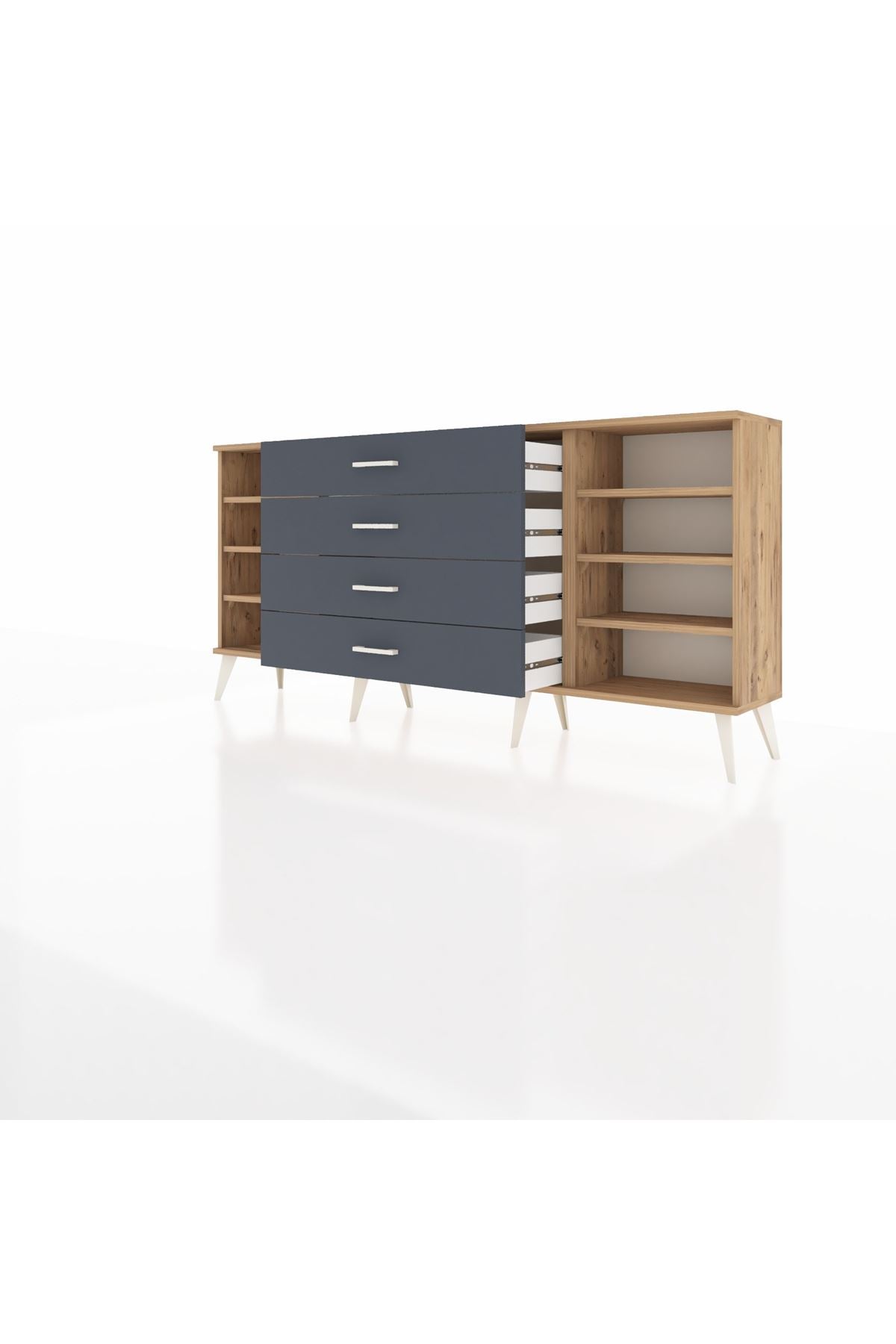 Arges Konsol 6 Raflı 4 Çekmeceli 176x30x83 - S148M027V20A