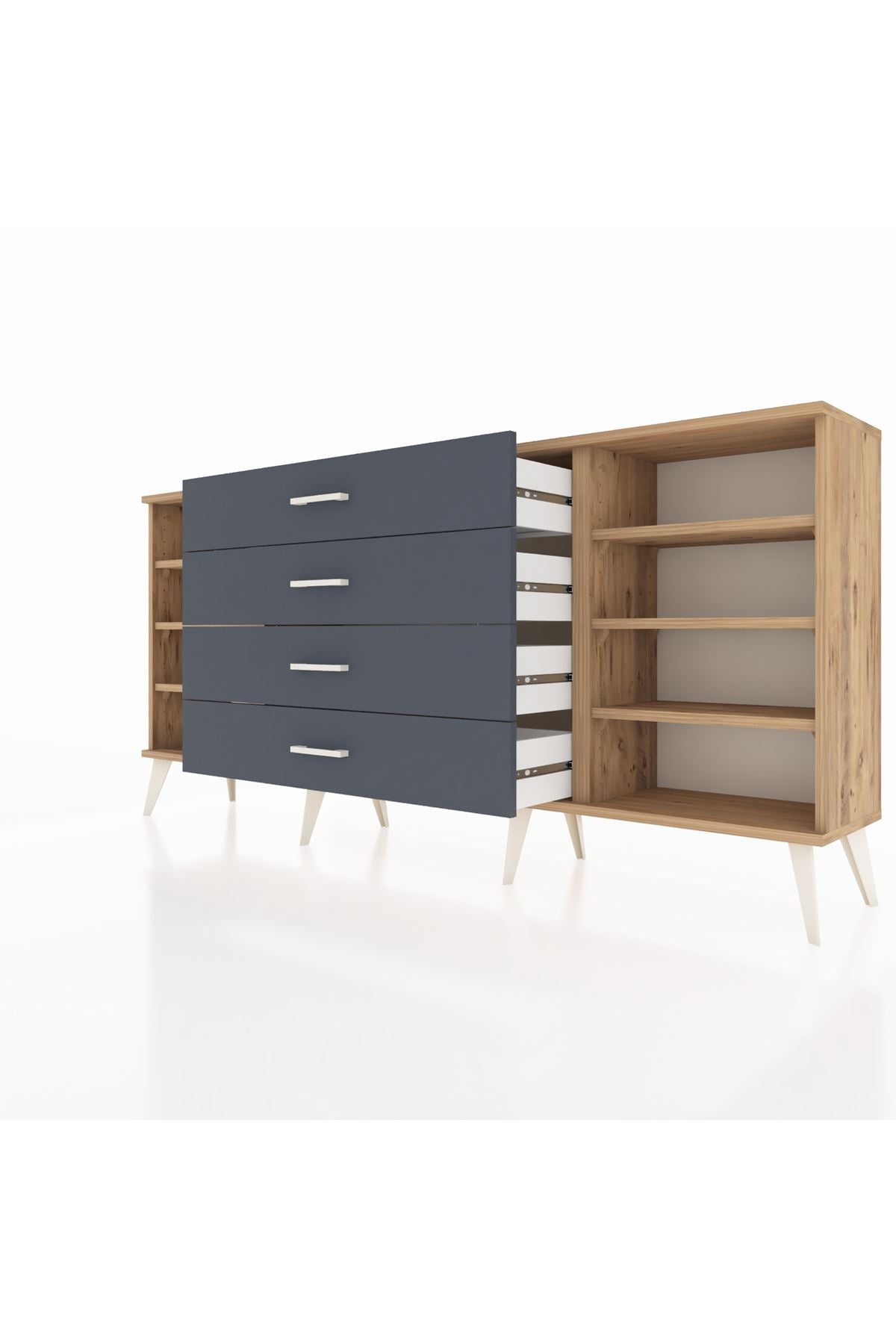 Arges Konsol 6 Raflı 4 Çekmeceli 176x30x83 - S148M027V20A