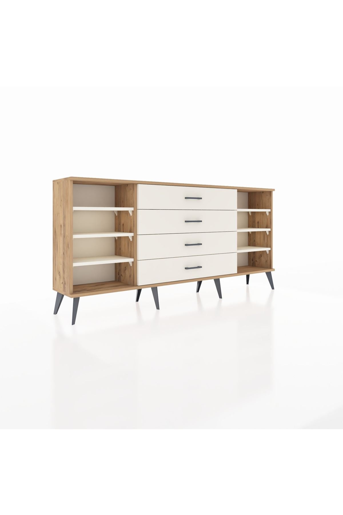 Arges Konsol 6 Raflı 4 Çekmeceli 176x30x83 - S148M027V22A