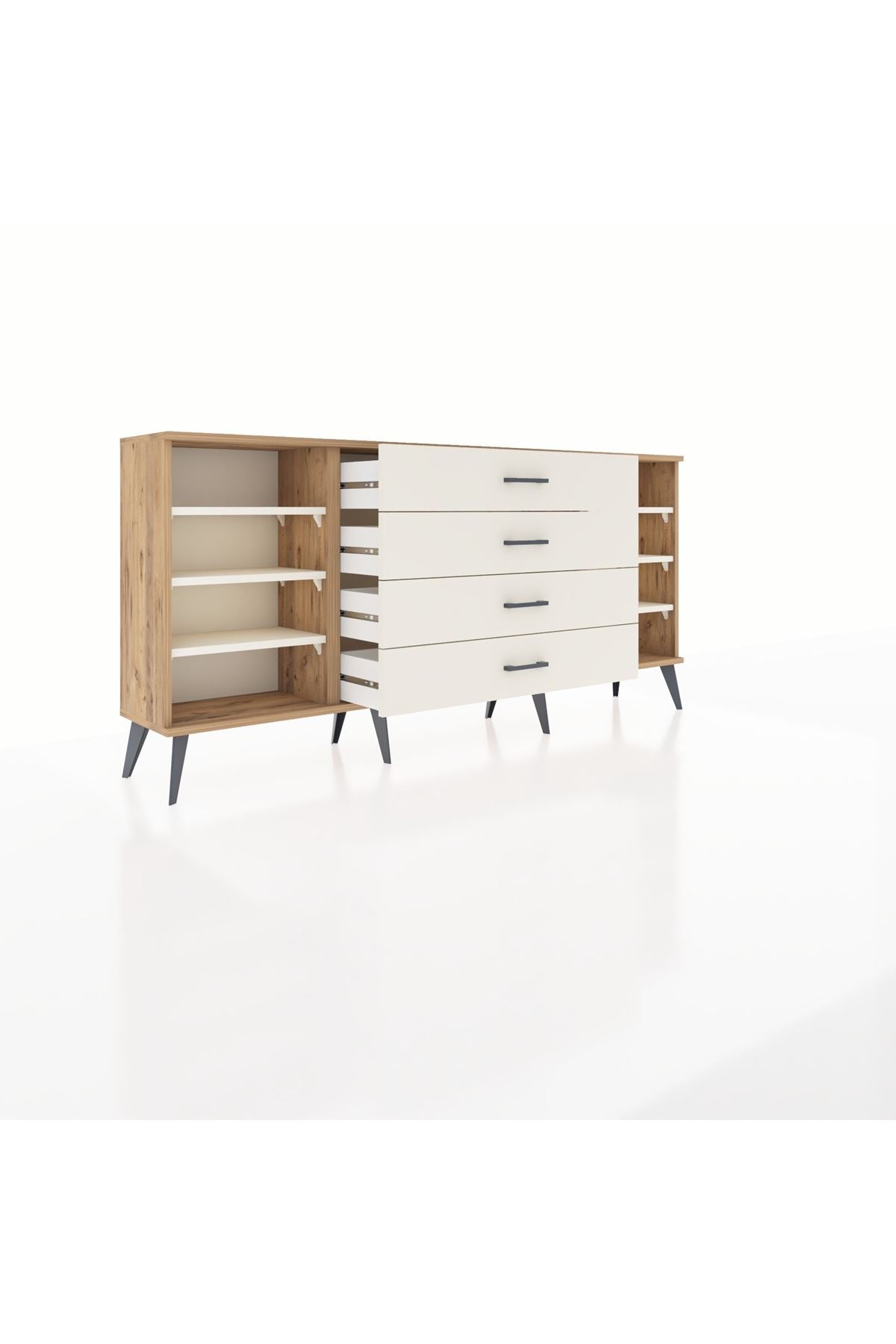 Arges Konsol 6 Raflı 4 Çekmeceli 176x30x83 - S148M027V22A