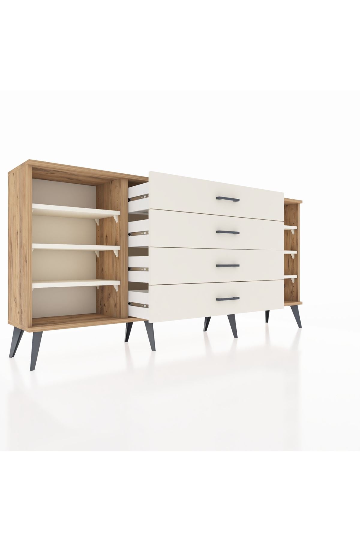 Arges Konsol 6 Raflı 4 Çekmeceli 176x30x83 - S148M027V22A
