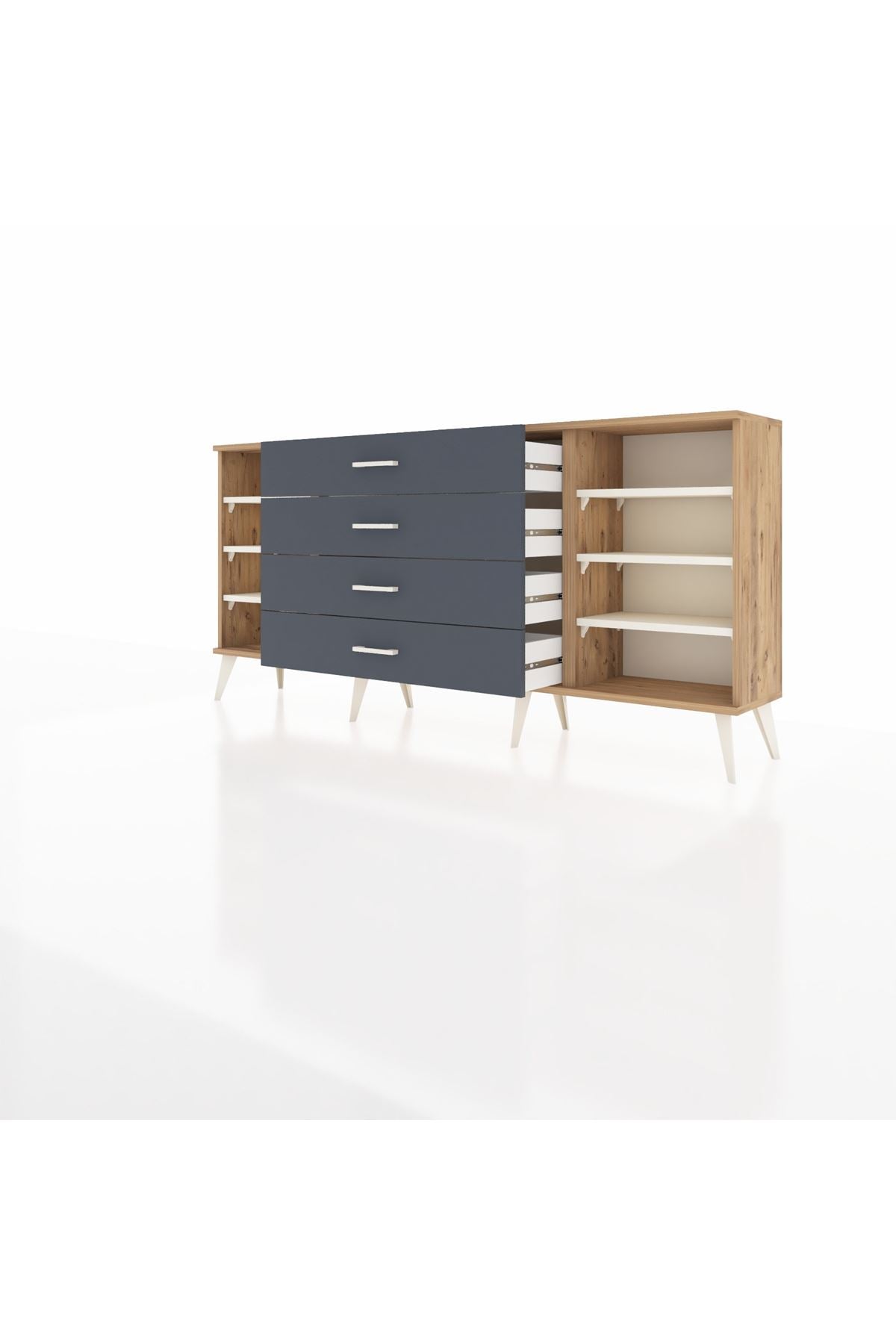 Arges Konsol 6 Raflı 4 Çekmeceli 176x30x83 - S148M027V23A
