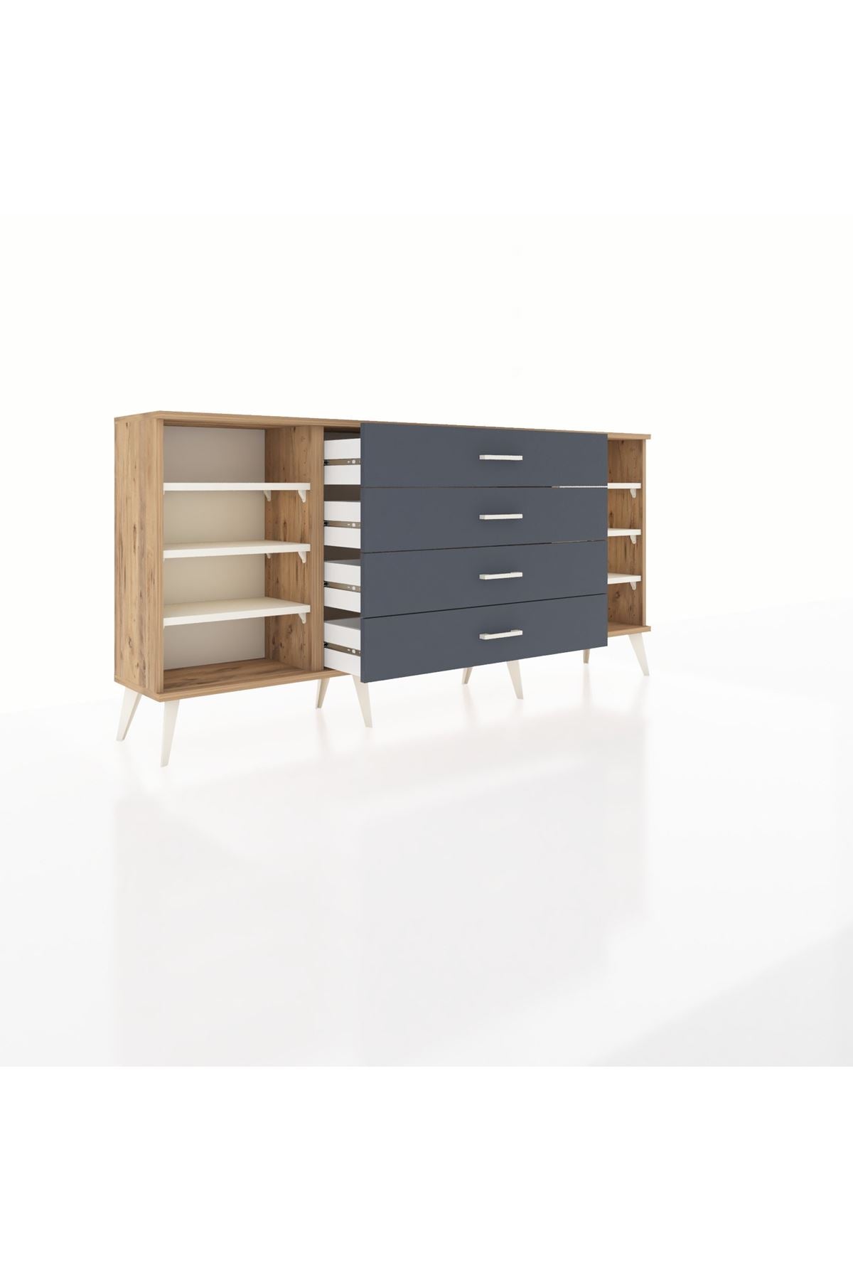 Arges Konsol 6 Raflı 4 Çekmeceli 176x30x83 - S148M027V23A