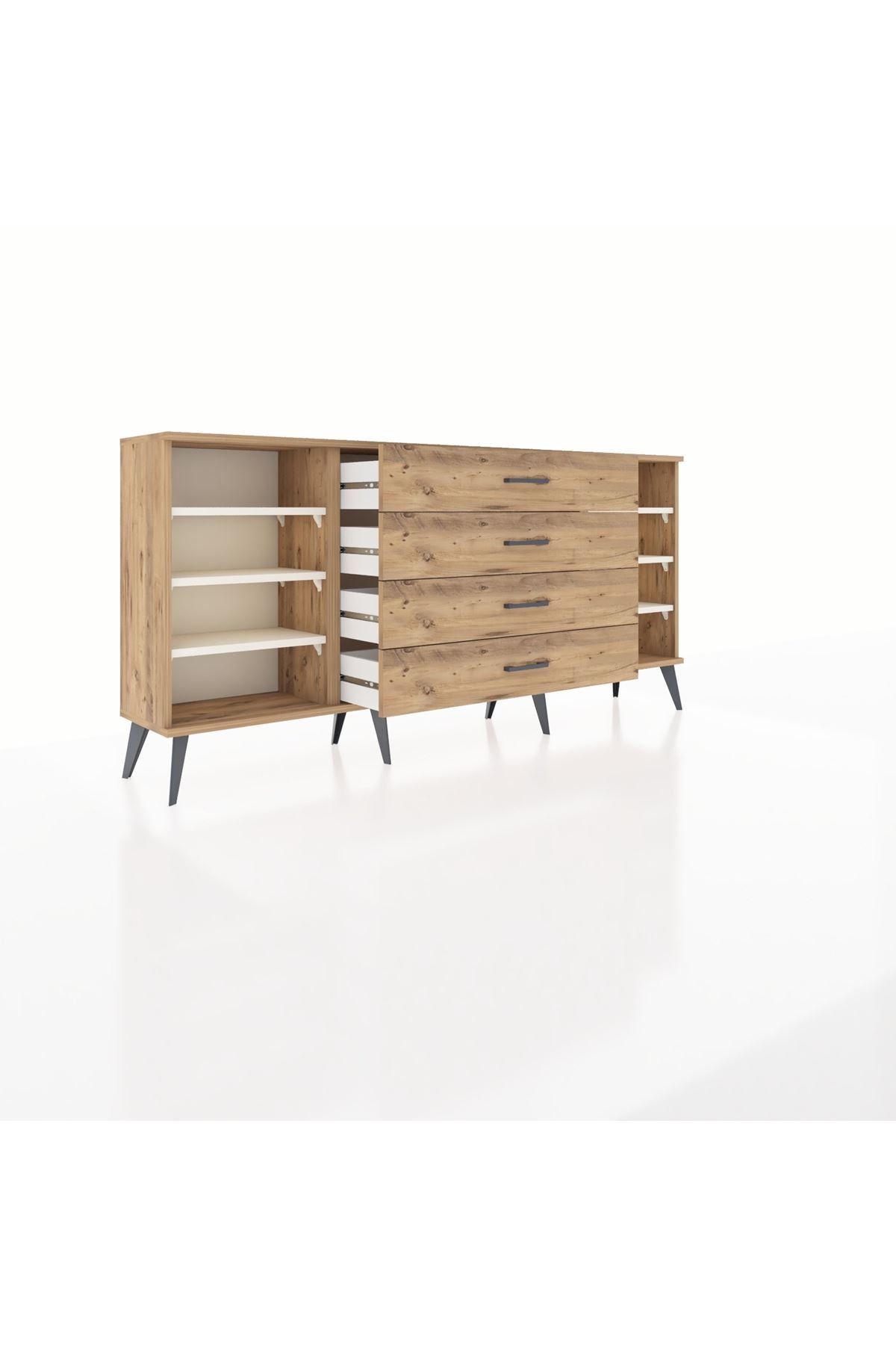 Arges Konsol 6 Raflı 4 Çekmeceli 176x30x83 - S148M027V24A