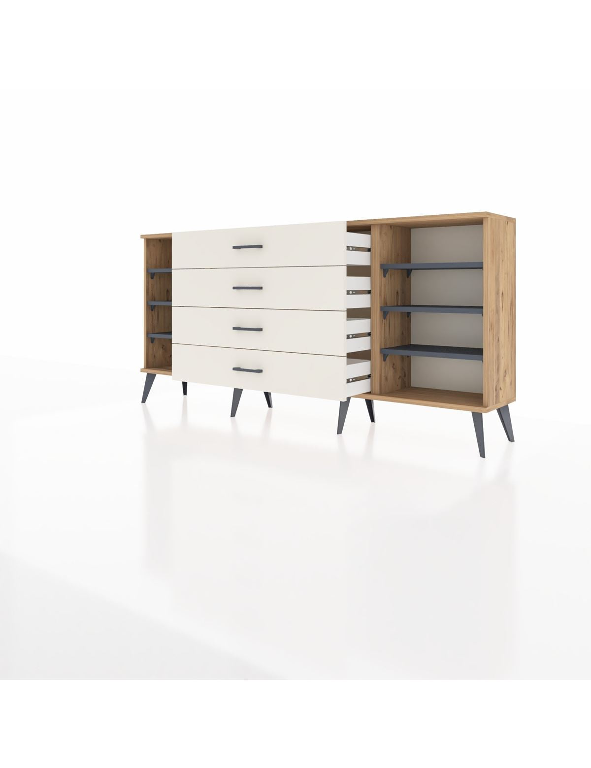 Arges Konsol 6 Raflı 4 Çekmeceli 176x30x83 - S148M027V25A