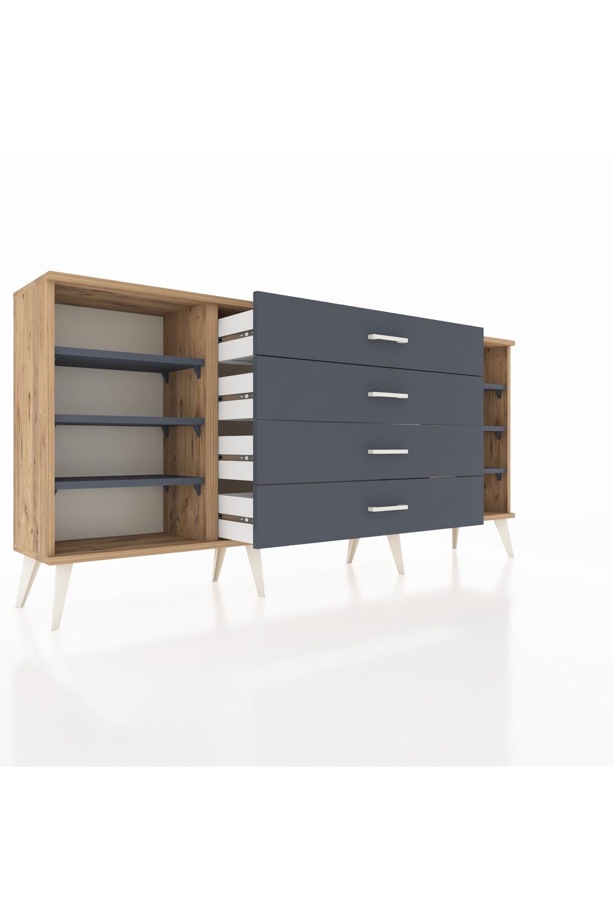 Arges Konsol 6 Raflı 4 Çekmeceli 176x30x83 - S148M027V26A