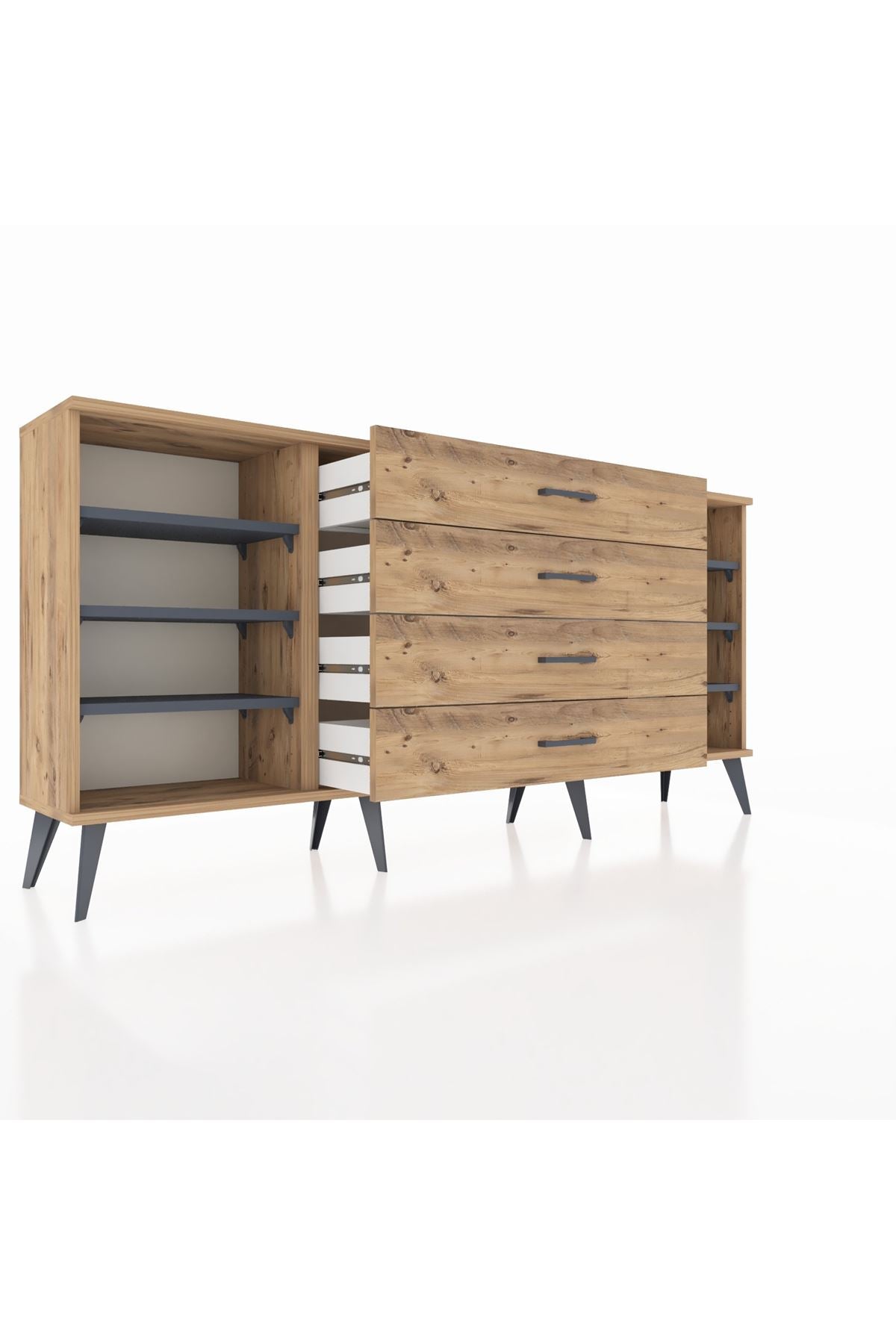 Arges Konsol 6 Raflı 4 Çekmeceli 176x30x83 - S148M027V27A
