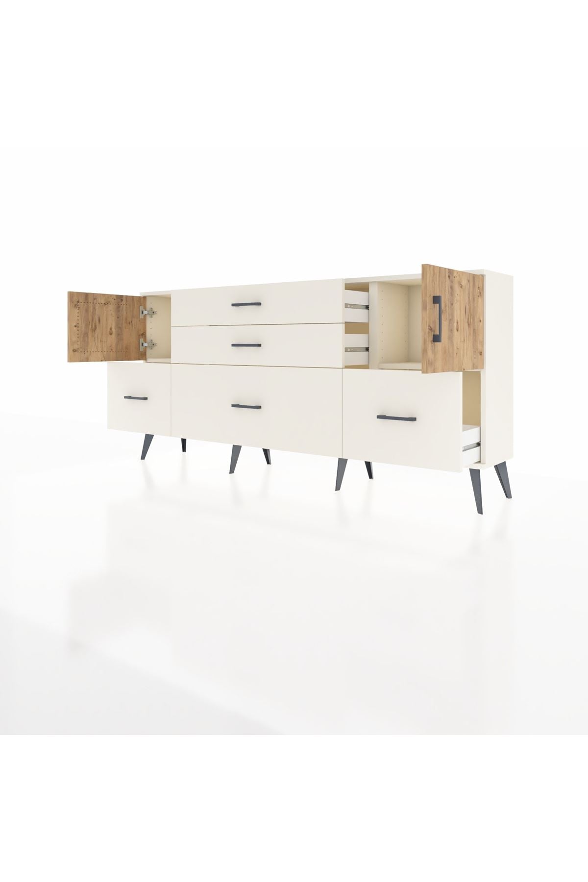 Arges Konsol 2 Raflı 5 Çekmeceli 2 Kapaklı 176x30x83 - S148M029V01A