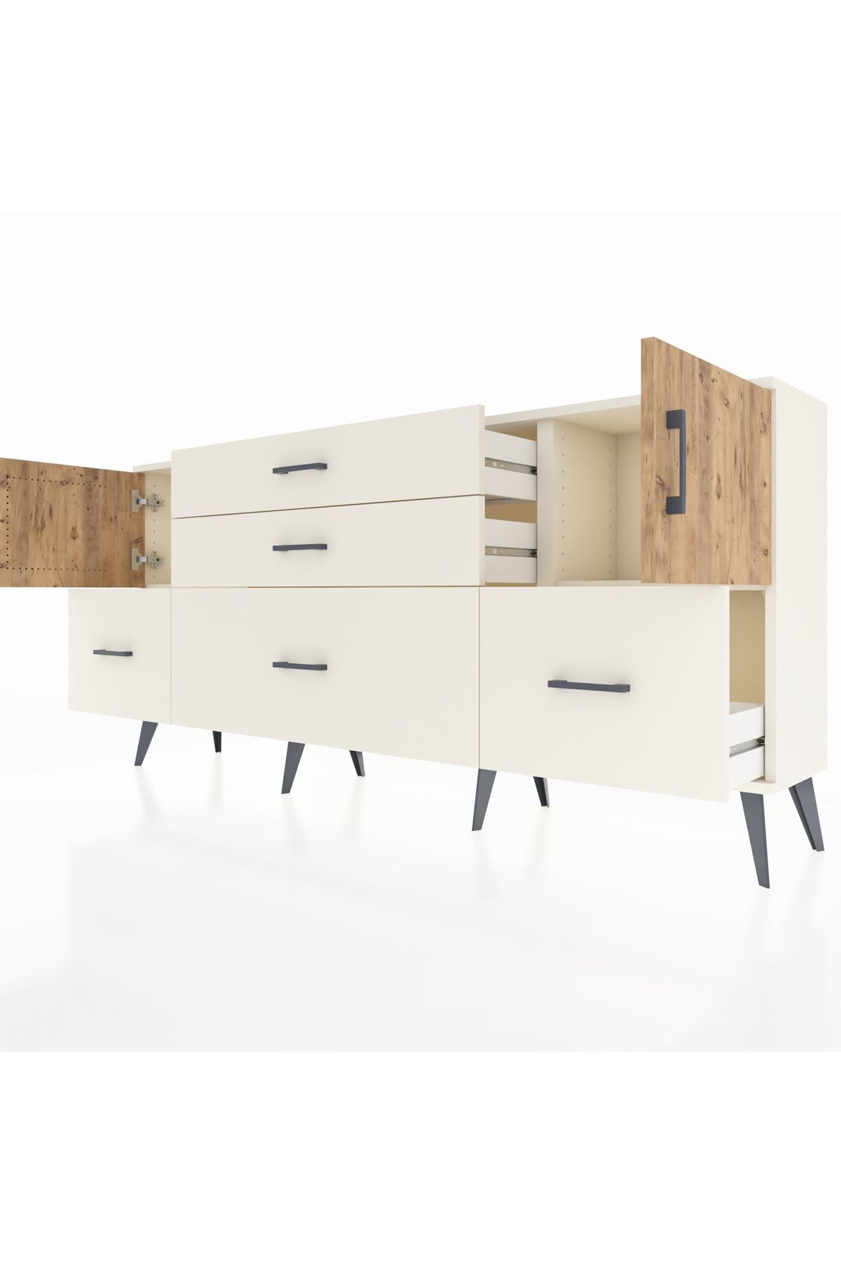 Arges Konsol 2 Raflı 5 Çekmeceli 2 Kapaklı 176x30x83 - S148M029V01A