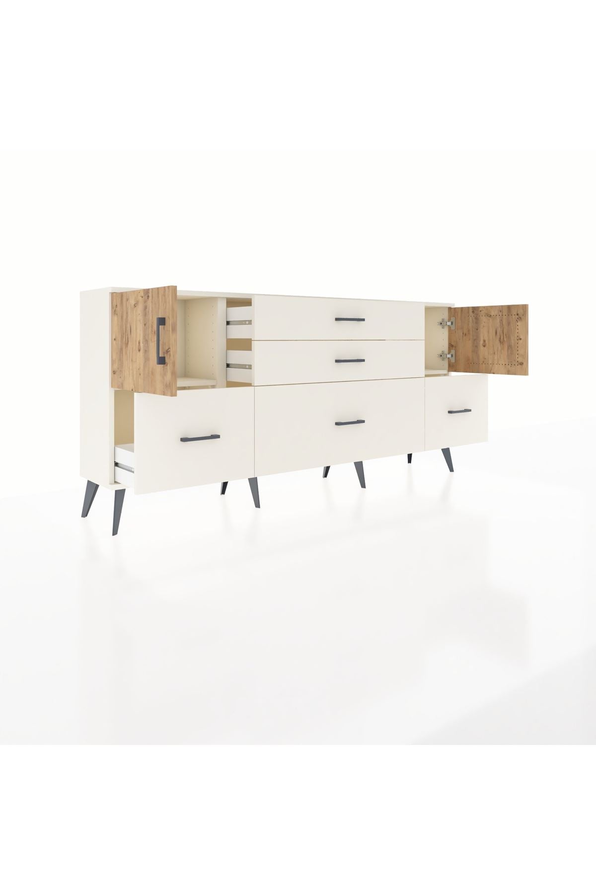 Arges Konsol 2 Raflı 5 Çekmeceli 2 Kapaklı 176x30x83 - S148M029V01A