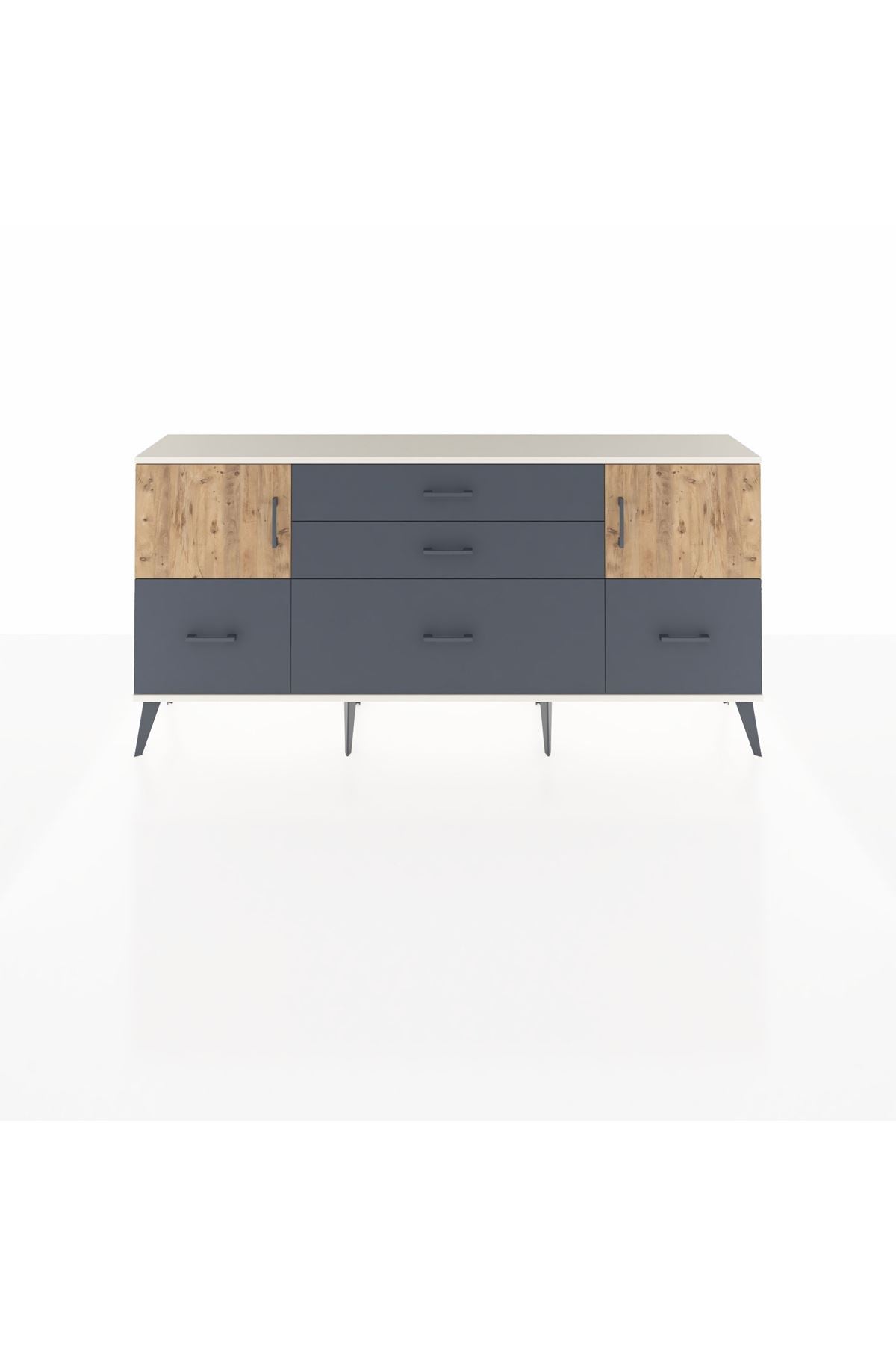 Arges Konsol 2 Raflı 5 Çekmeceli 2 Kapaklı 176x30x83 - S148M029V02A