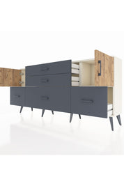 Arges Konsol 2 Raflı 5 Çekmeceli 2 Kapaklı 176x30x83 - S148M029V02A