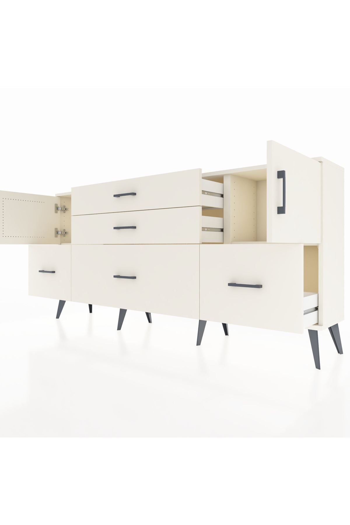 Arges Konsol 2 Raflı 5 Çekmeceli 2 Kapaklı 176x30x83 - S148M029V04A