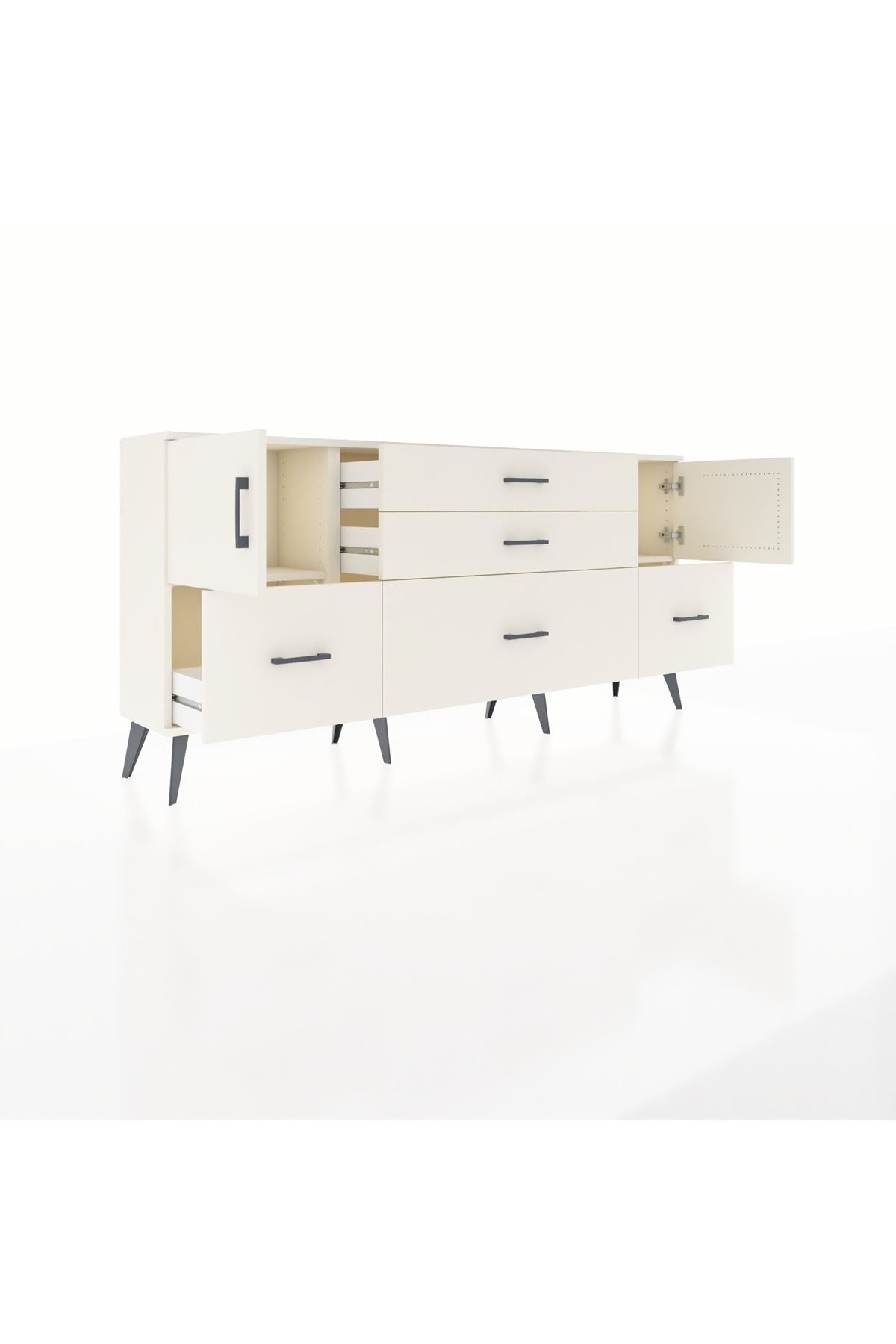 Arges Konsol 2 Raflı 5 Çekmeceli 2 Kapaklı 176x30x83 - S148M029V04A