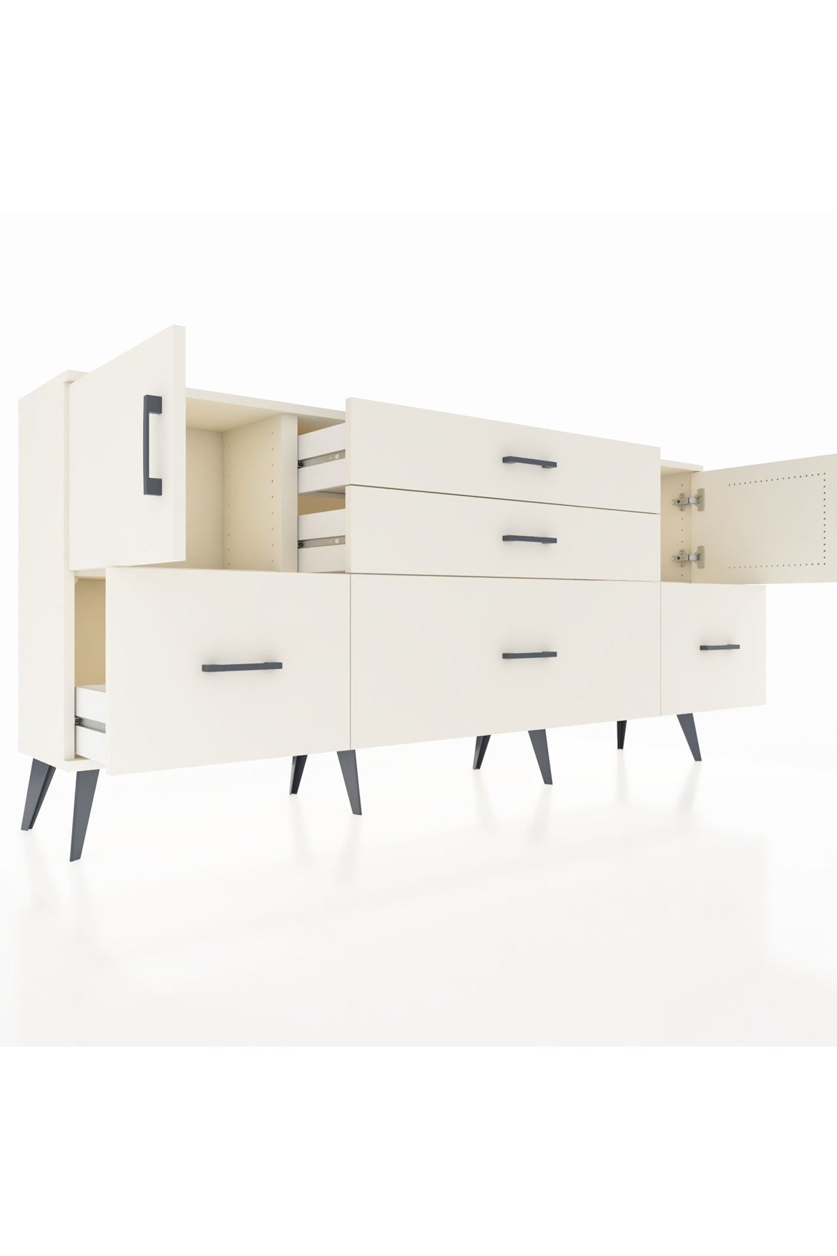 Arges Konsol 2 Raflı 5 Çekmeceli 2 Kapaklı 176x30x83 - S148M029V04A