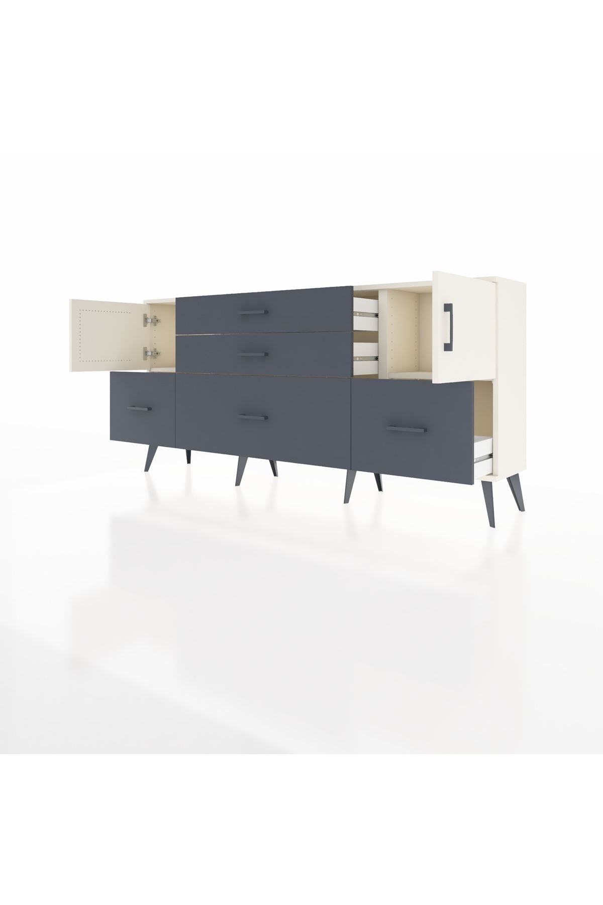 Arges Konsol 2 Raflı 5 Çekmeceli 2 Kapaklı 176x30x83 - S148M029V05A