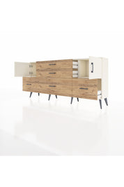 Arges Konsol 2 Raflı 5 Çekmeceli 2 Kapaklı 176x30x83 - S148M029V06A